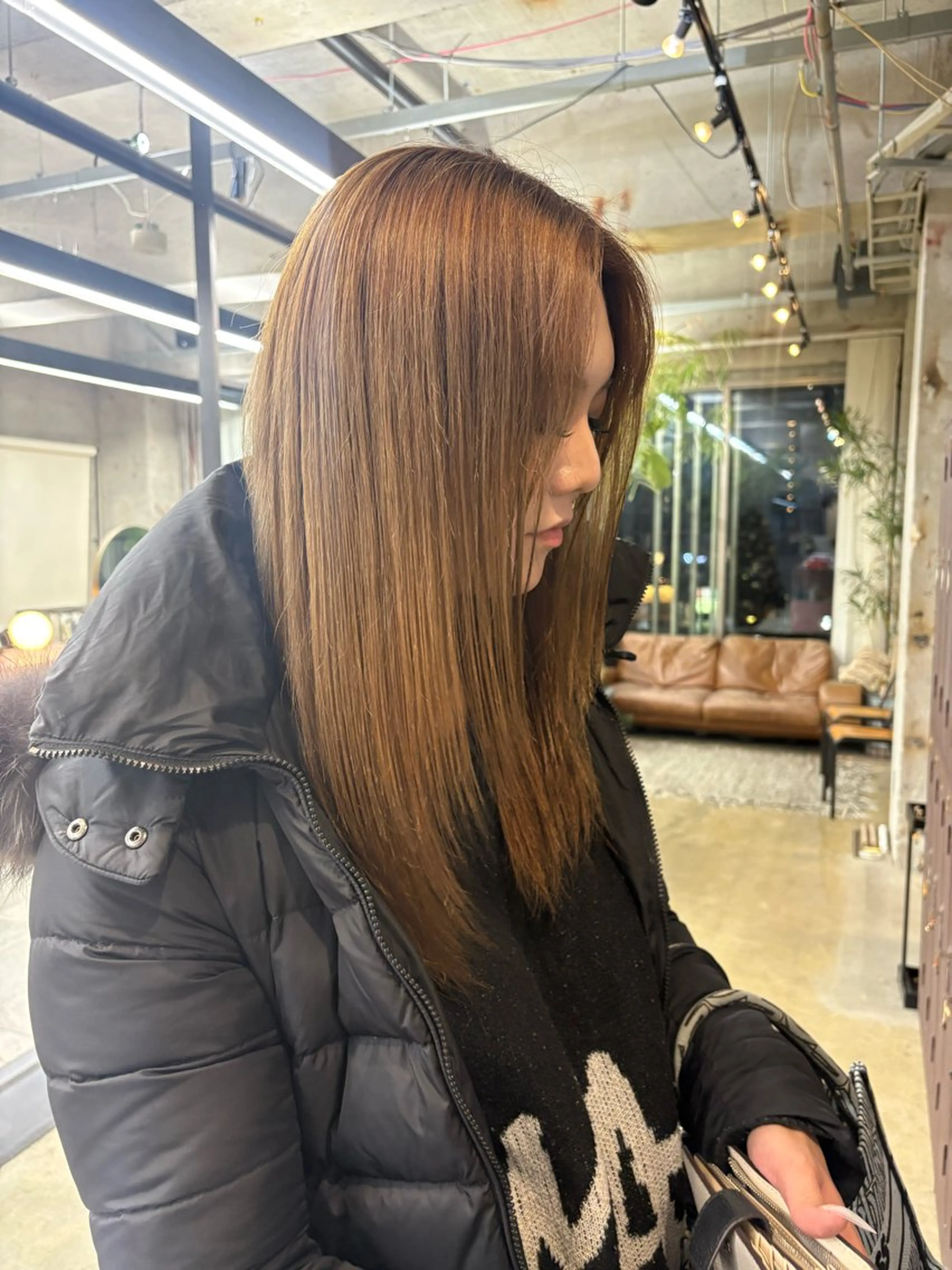 ロング 愛加メンズパーマ・ ボブ・ピンクカラーのヘアスタイル