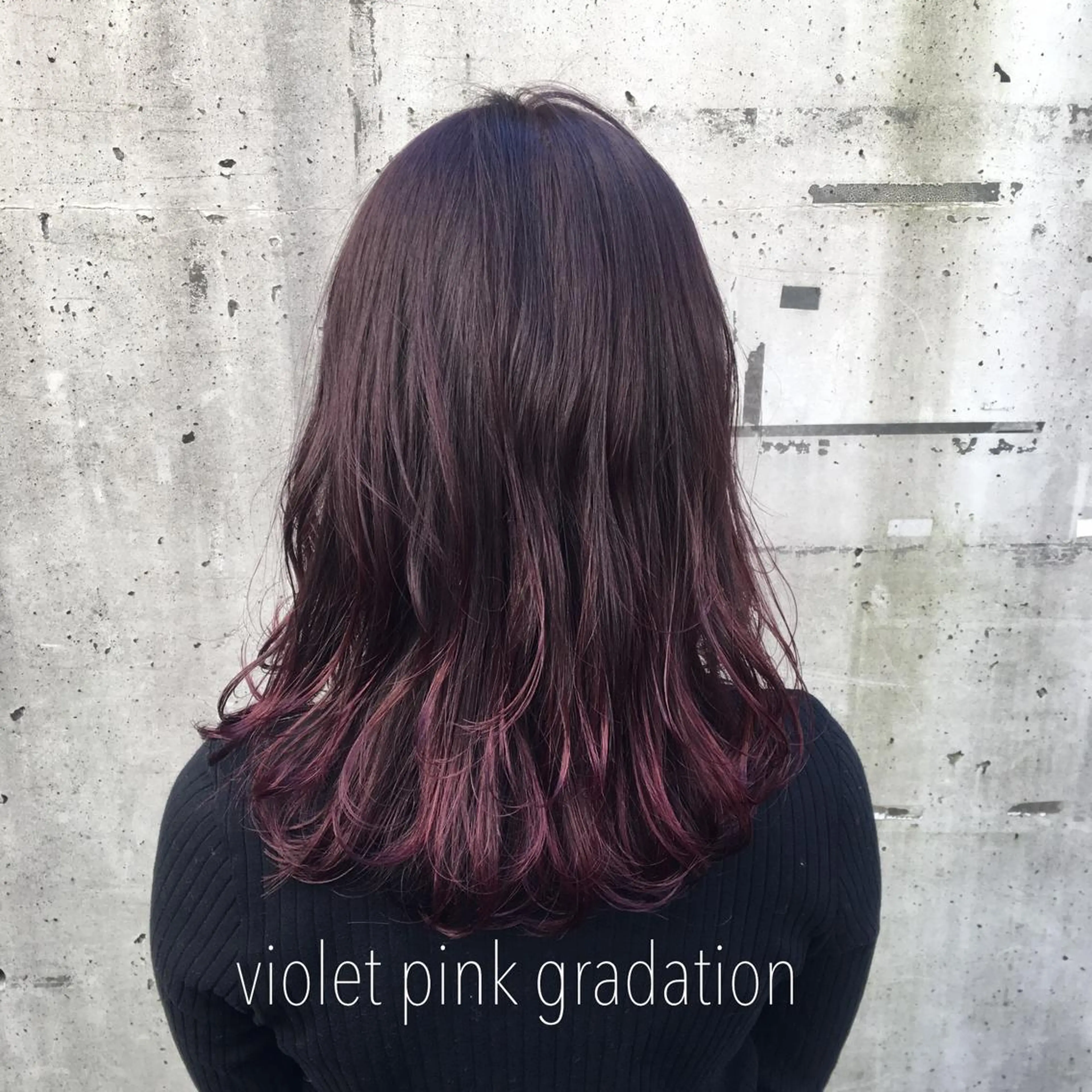 セミロング カラー グラデーションカラー ピンクカラー ピンクパープル パープルカラー ヘアカラー emme MIHO♡のヘアスタイル