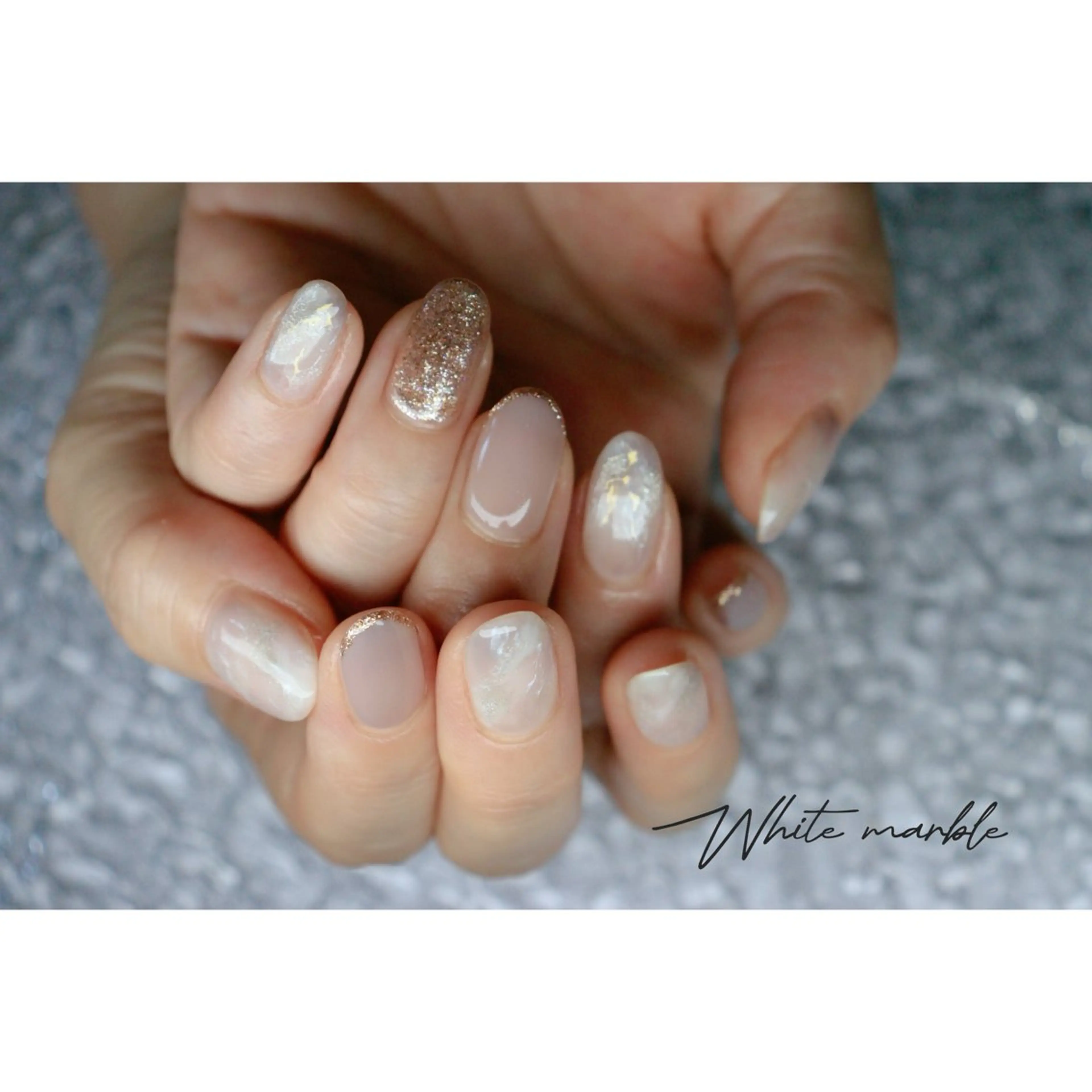 ネイル ニュアンスネイル ホワイト ハンドネイル ハンドケア mapple nailのネイルデザイン