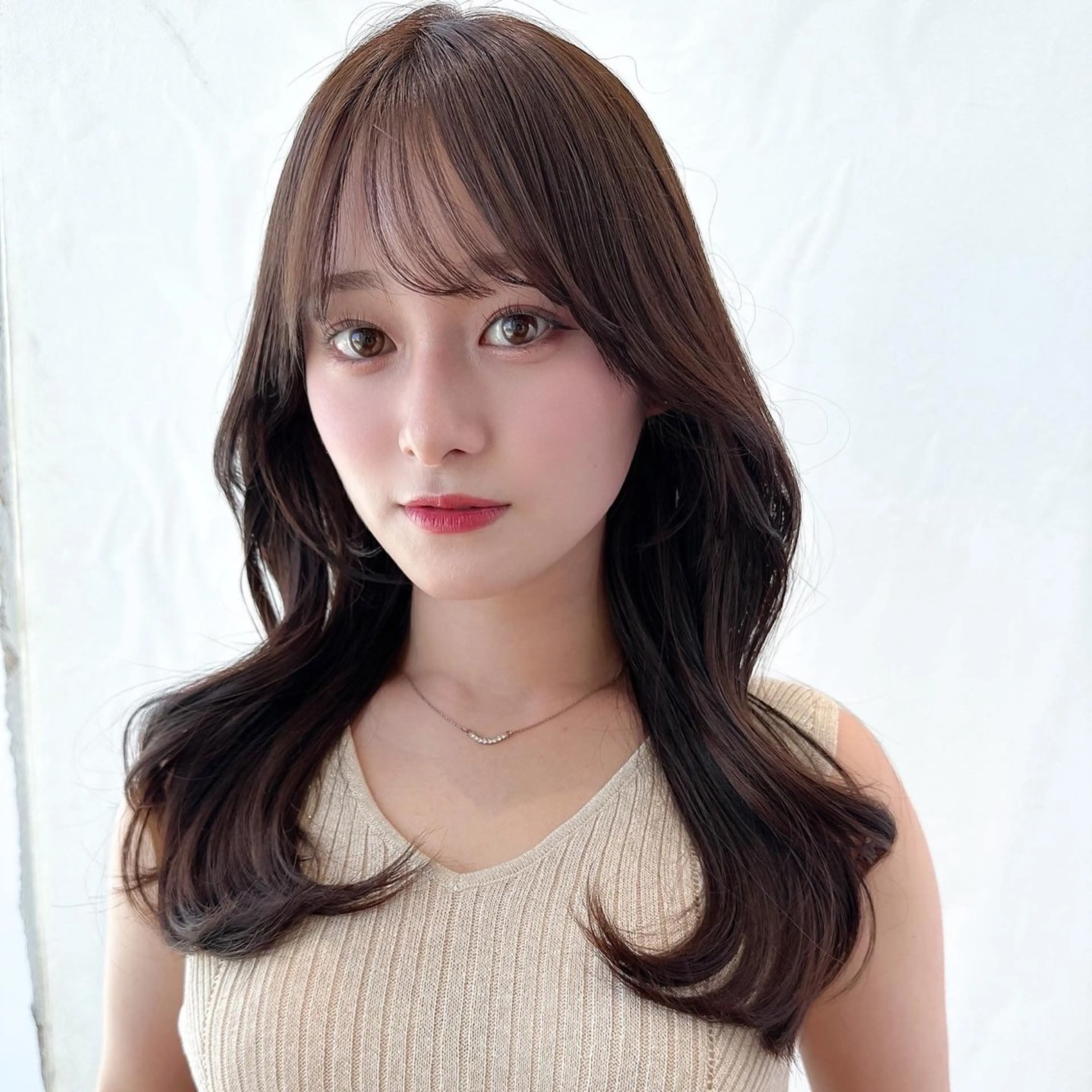 セミロング カラー ベージュカラー ブラウンカラー ブラウンベージュ くびれヘア 顔周りカット カット ヘアカラー トリートメント 顔周り/くびれヘア 韓国ヘア💕風間るなのヘアスタイル