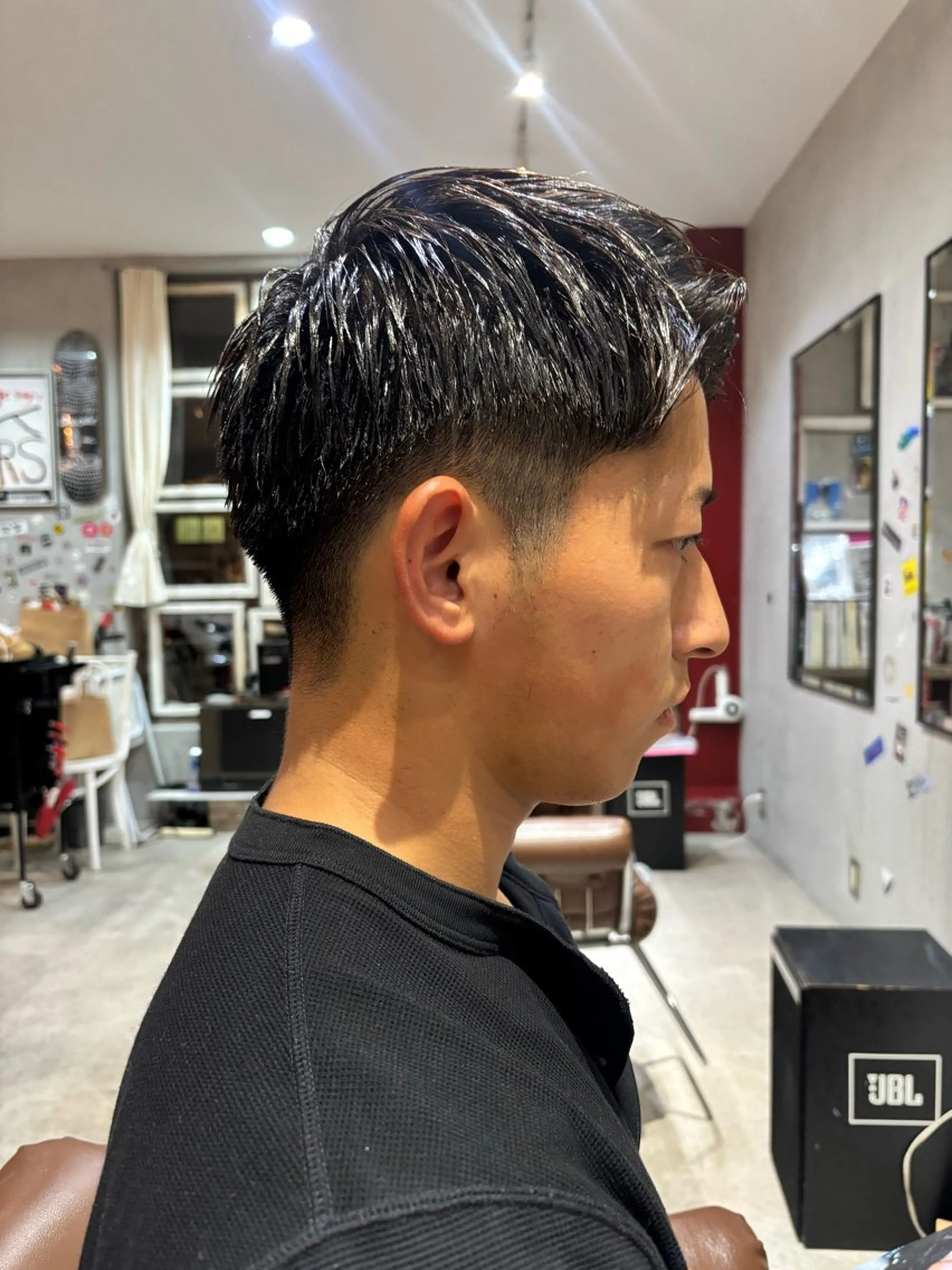 ショート メンズ センターパート フェードカット 刈り上げ ショートヘア 中目黒メンズ刈り上げ Harunaのヘアスタイル