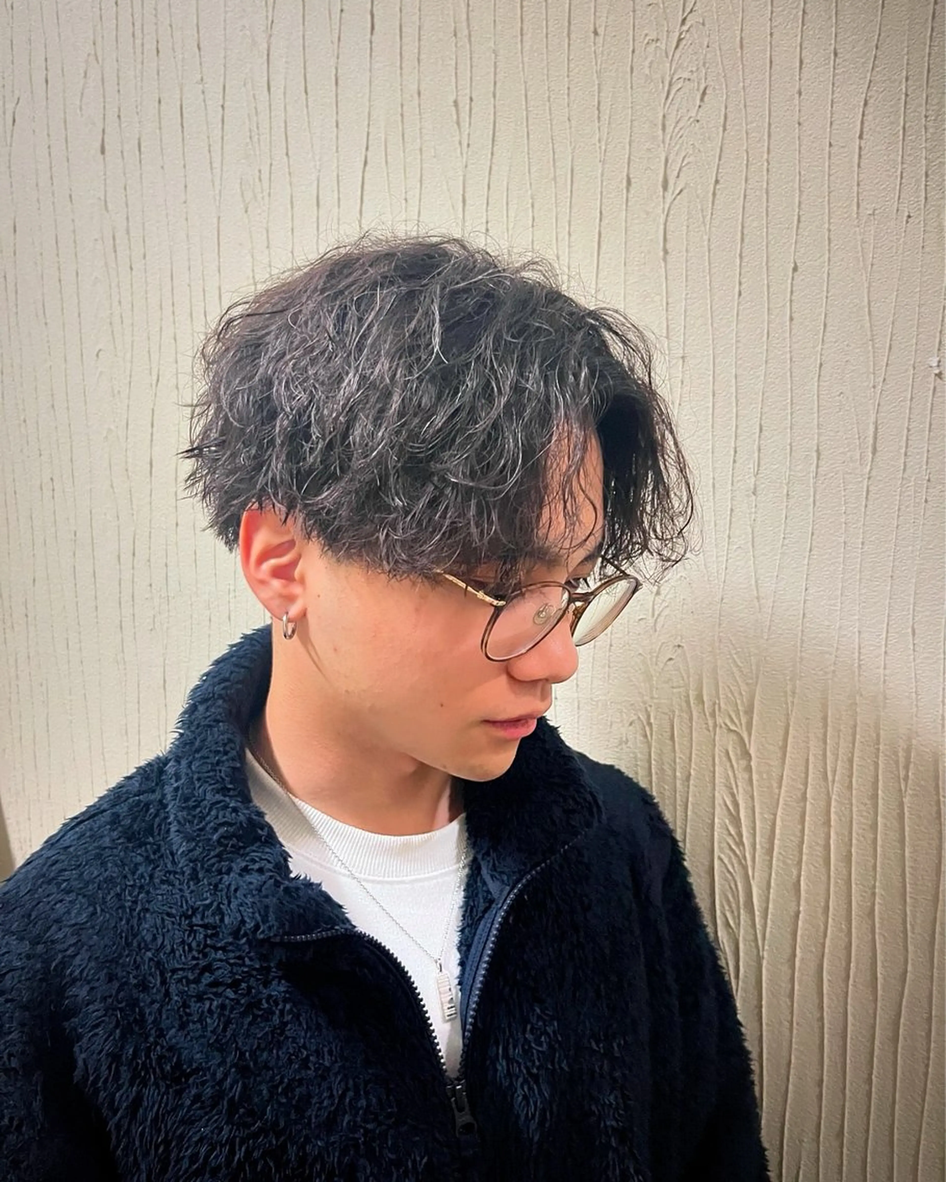 ショート パーマ メンズ センターパート メンズパーマ カット パーマ 【メンズ特化】金沢 /片町　髙木　功基のヘアスタイル