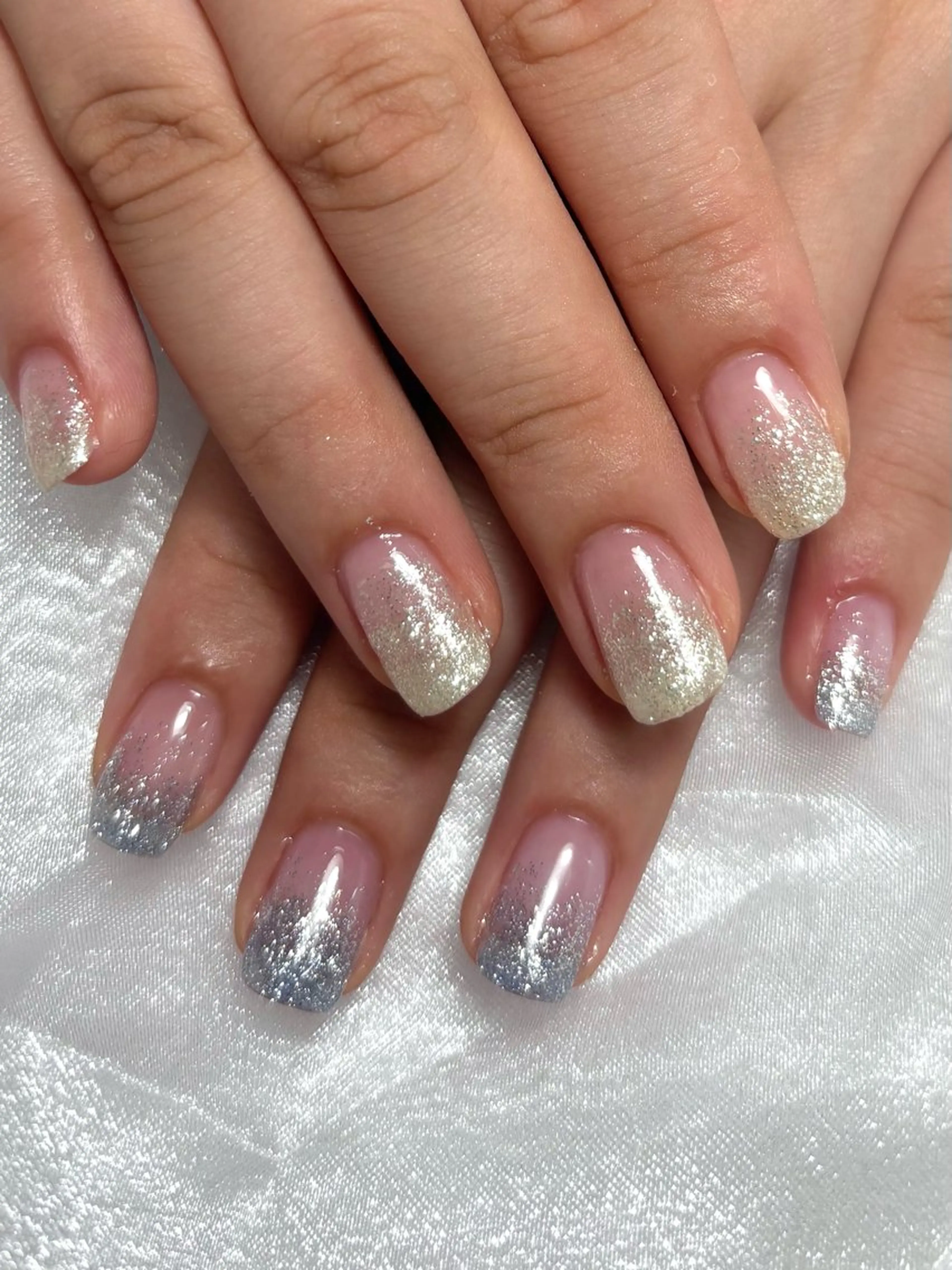ネイル ブルー キラキラネイル ラメ(グリッター) nail  mor. ななみんのネイルデザイン