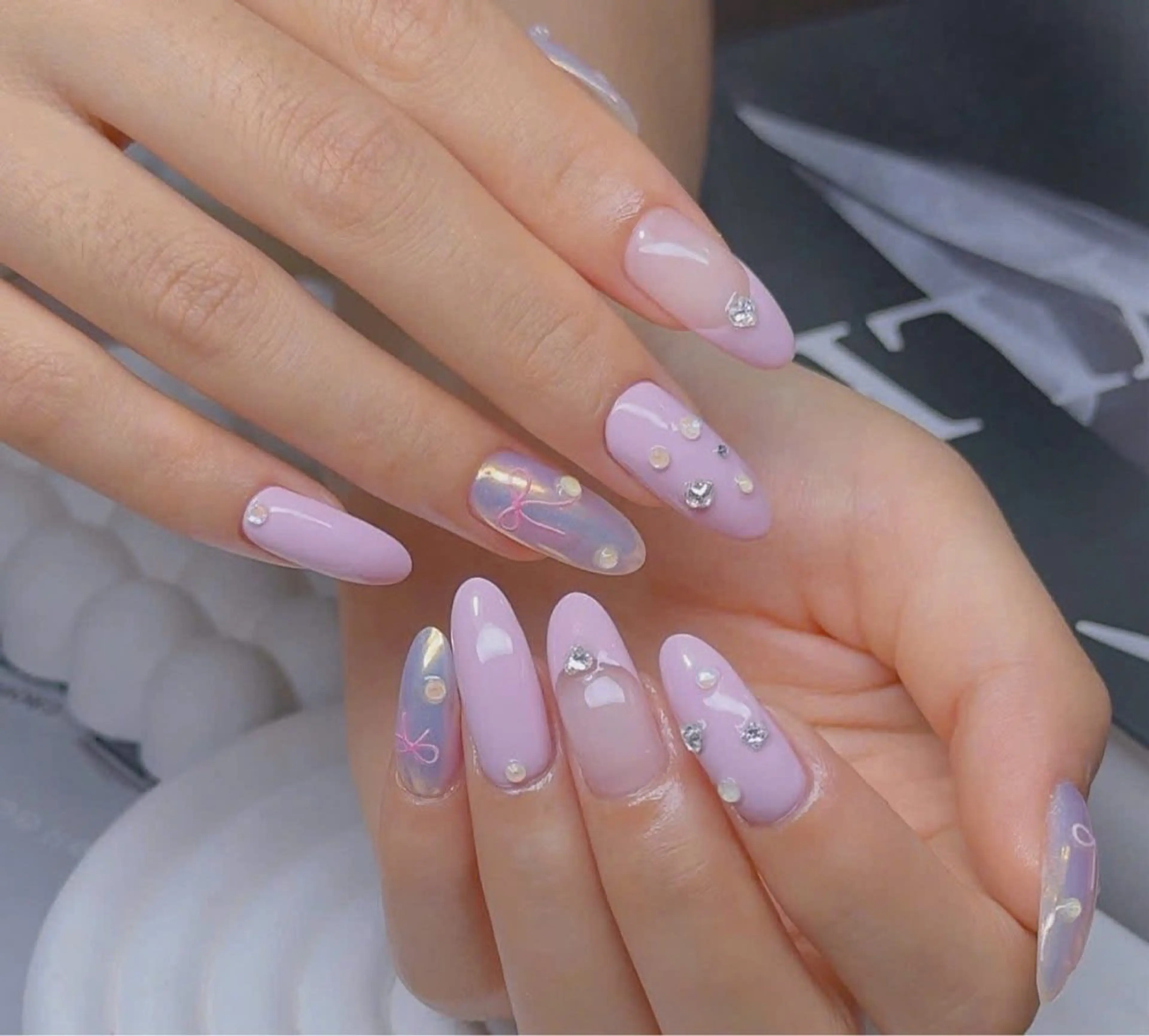 ネイル フレンチネイル ジェルネイル マグネットネイル 持ち込み ニュアンスネイル ハンドネイル Minette Nailのネイルデザイン