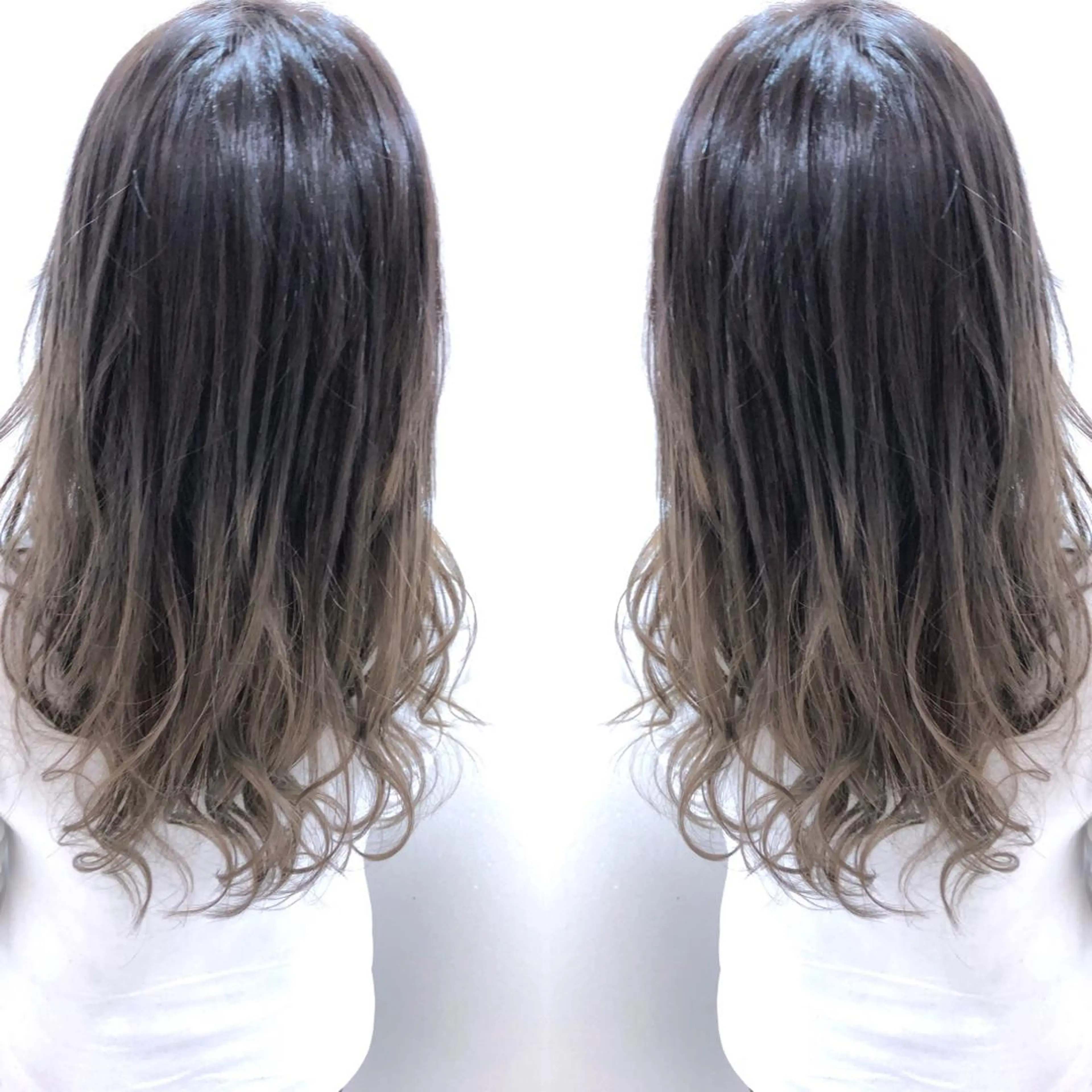 セミロング カラー バレイヤージュ 外国人風カラー レイヤーカット 髪質改善特化サロン ICONIQ天神店のヘアスタイル