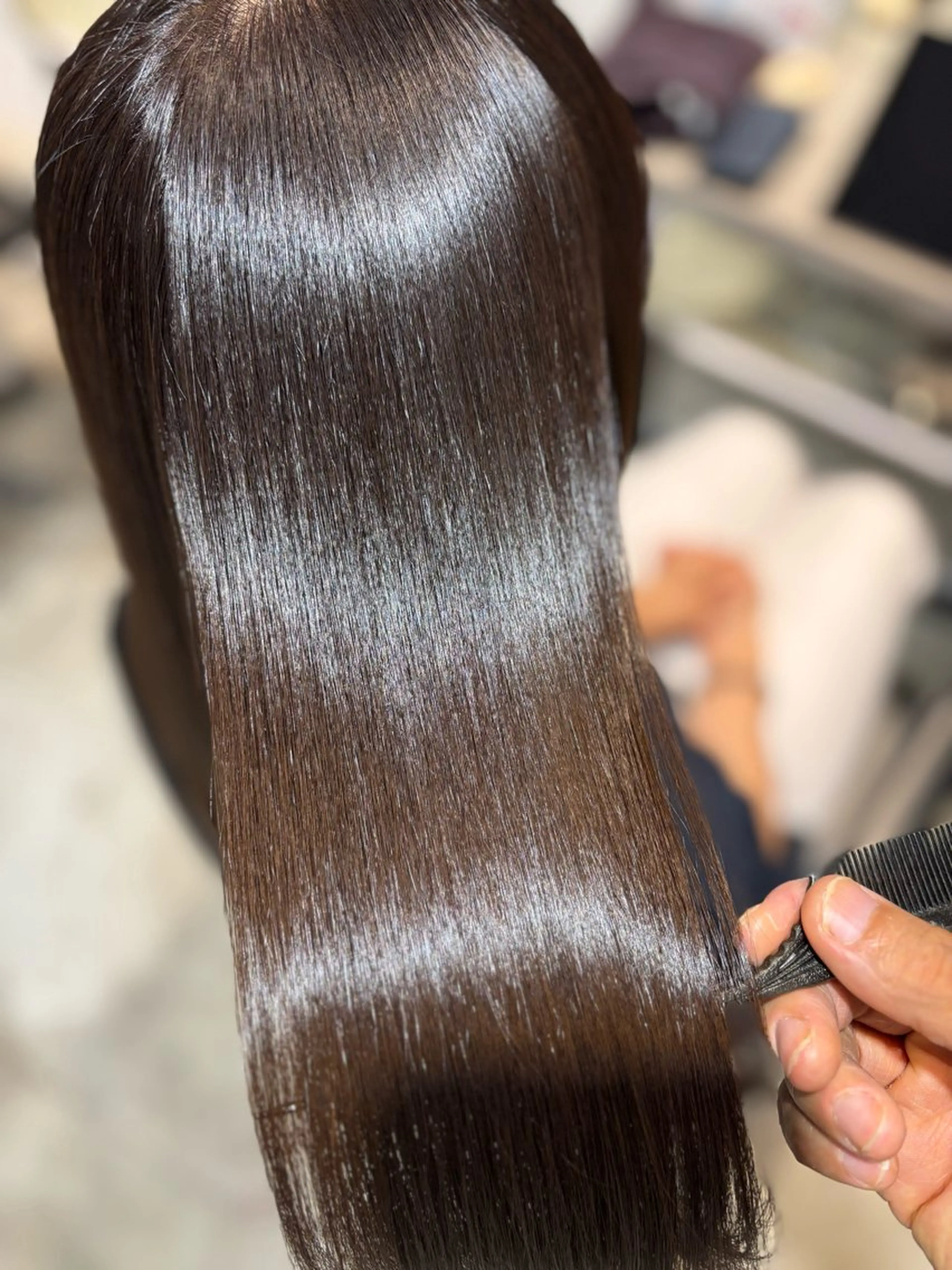 セミロング 縮毛矯正 酸性ストレート カット ヘアカラー 縮毛矯正 トリートメント 艶髪酸性ストレート /髪質改善/寺田警二のヘアスタイル