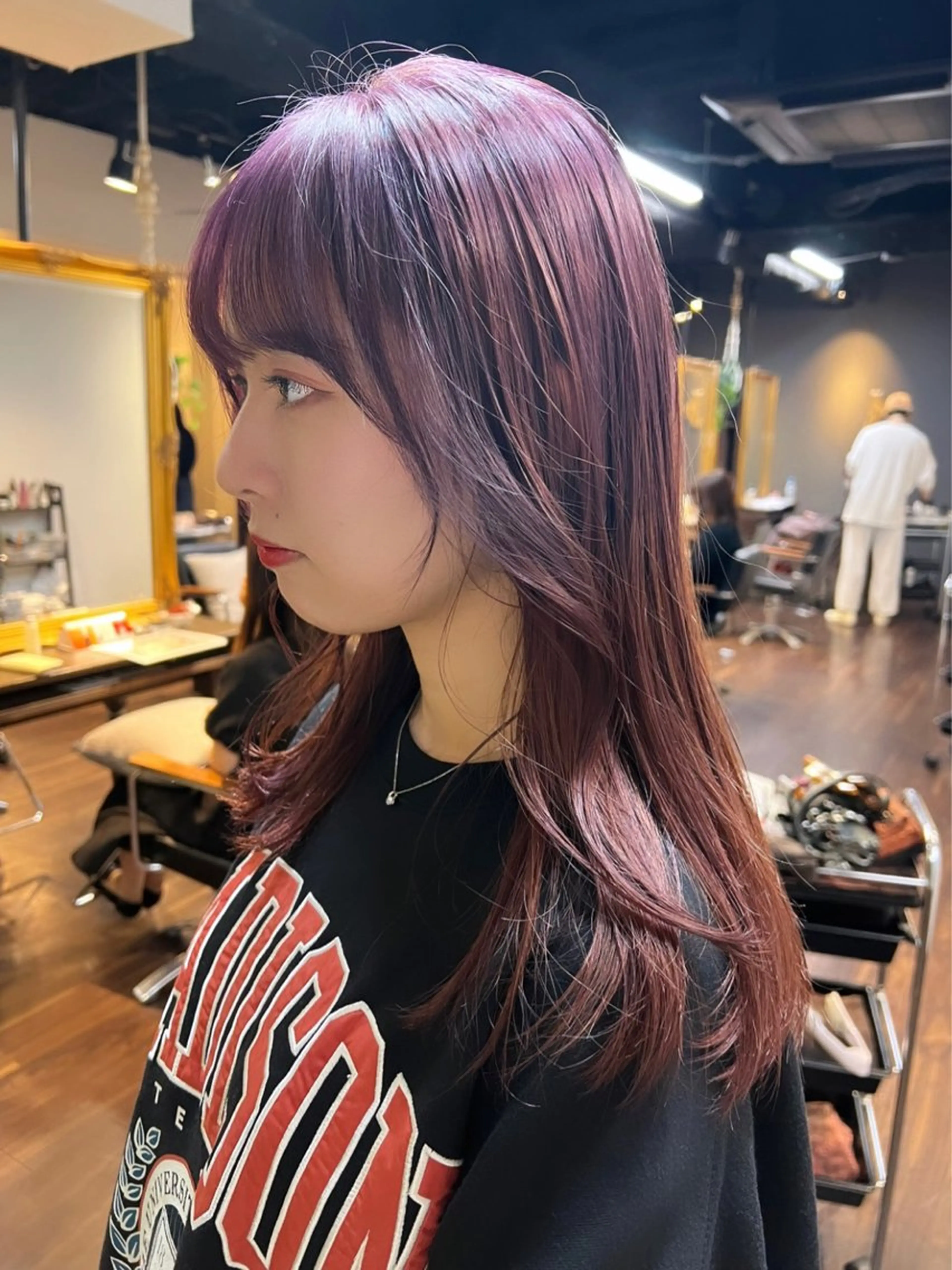 ミディアム カラー ブリーチ ケアブリーチ 透明感カラー デザインカラー ダブルカラー nendo_hair所属・ハイトーン/ブリーチ レイヤーsonokaのヘアスタイル