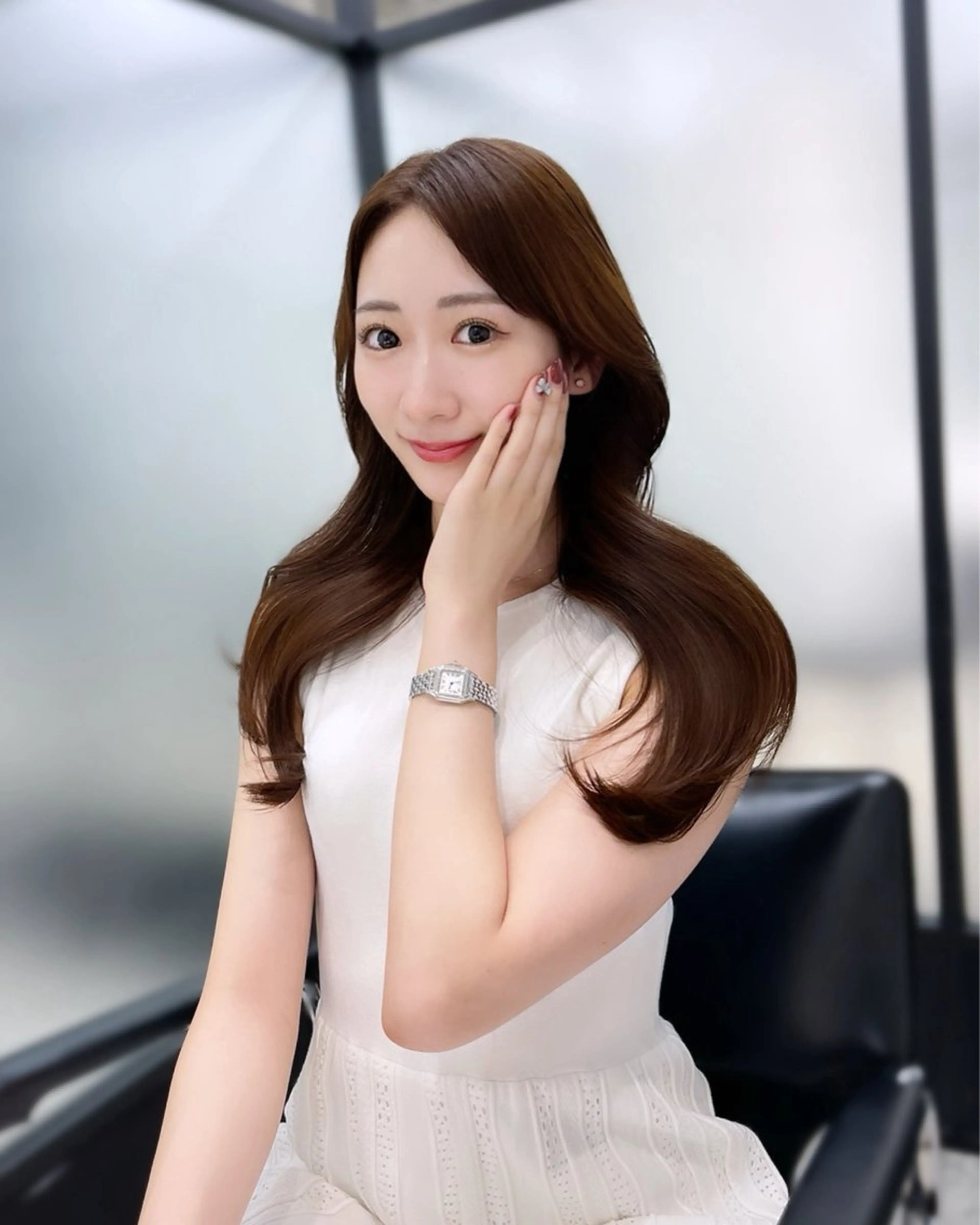 セミロング 韓国風ヘア レイヤーカット カット トリートメント 韓国レイヤーカット 髪質改善▫️水野有真のヘアスタイル