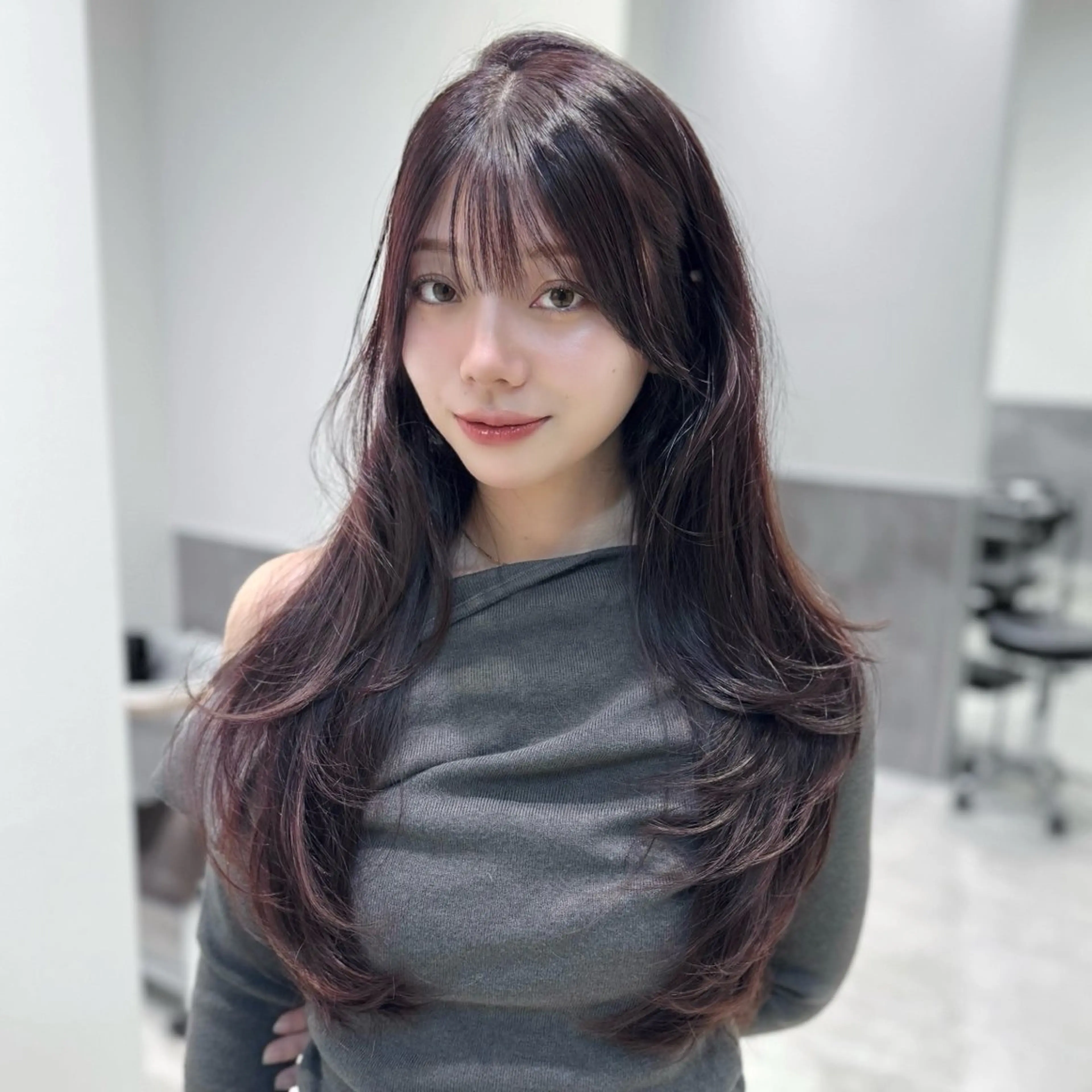 ロング GO TODAY 原宿Verno店所属・韓国風レイヤー/顔周 り×透明感/きょうのヘアスタイル