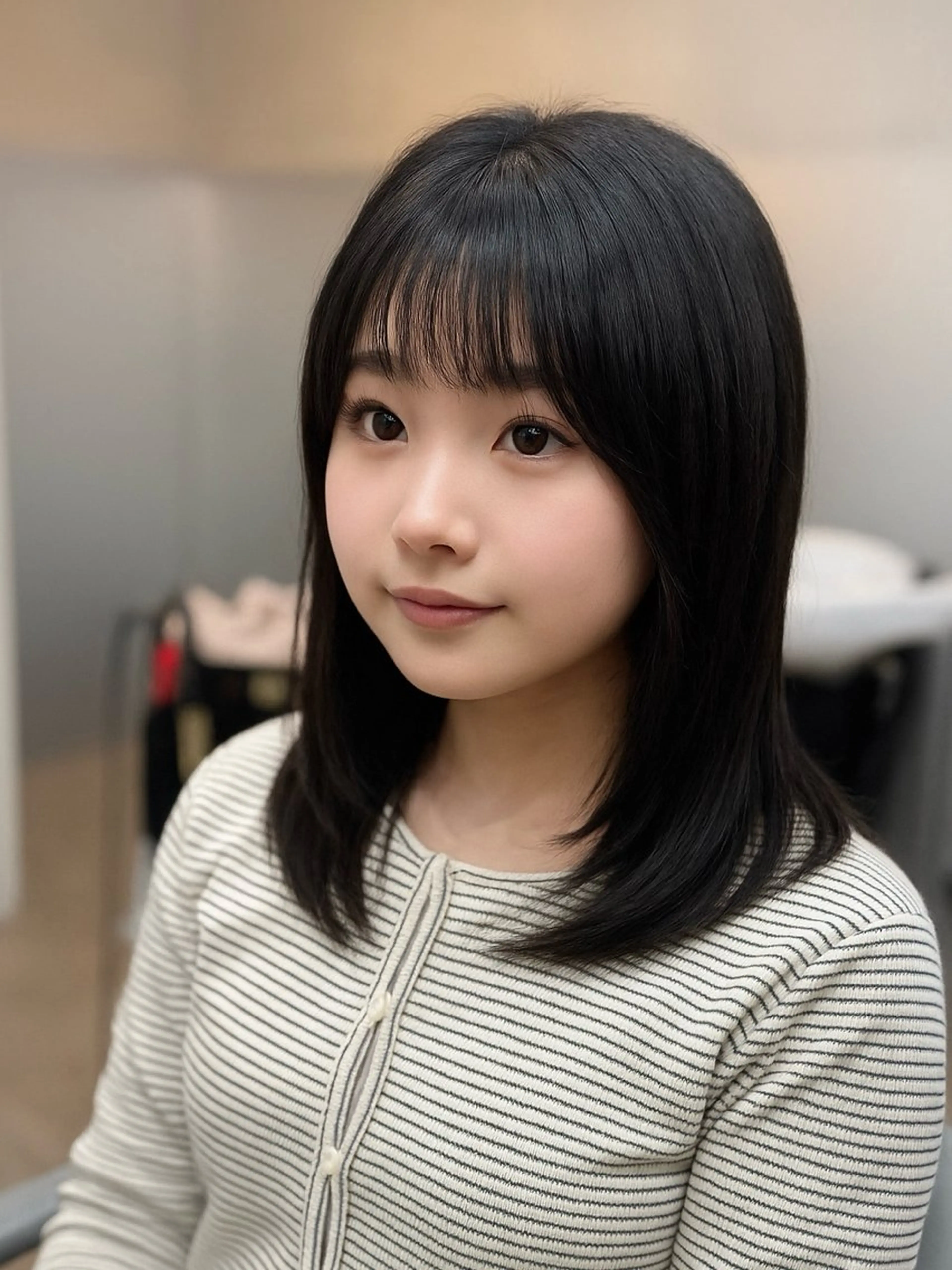 ミディアム カット ヘアカラー ✨韓国ヘア✨ レイヤー✂️鎌倉楓麻のヘアスタイル