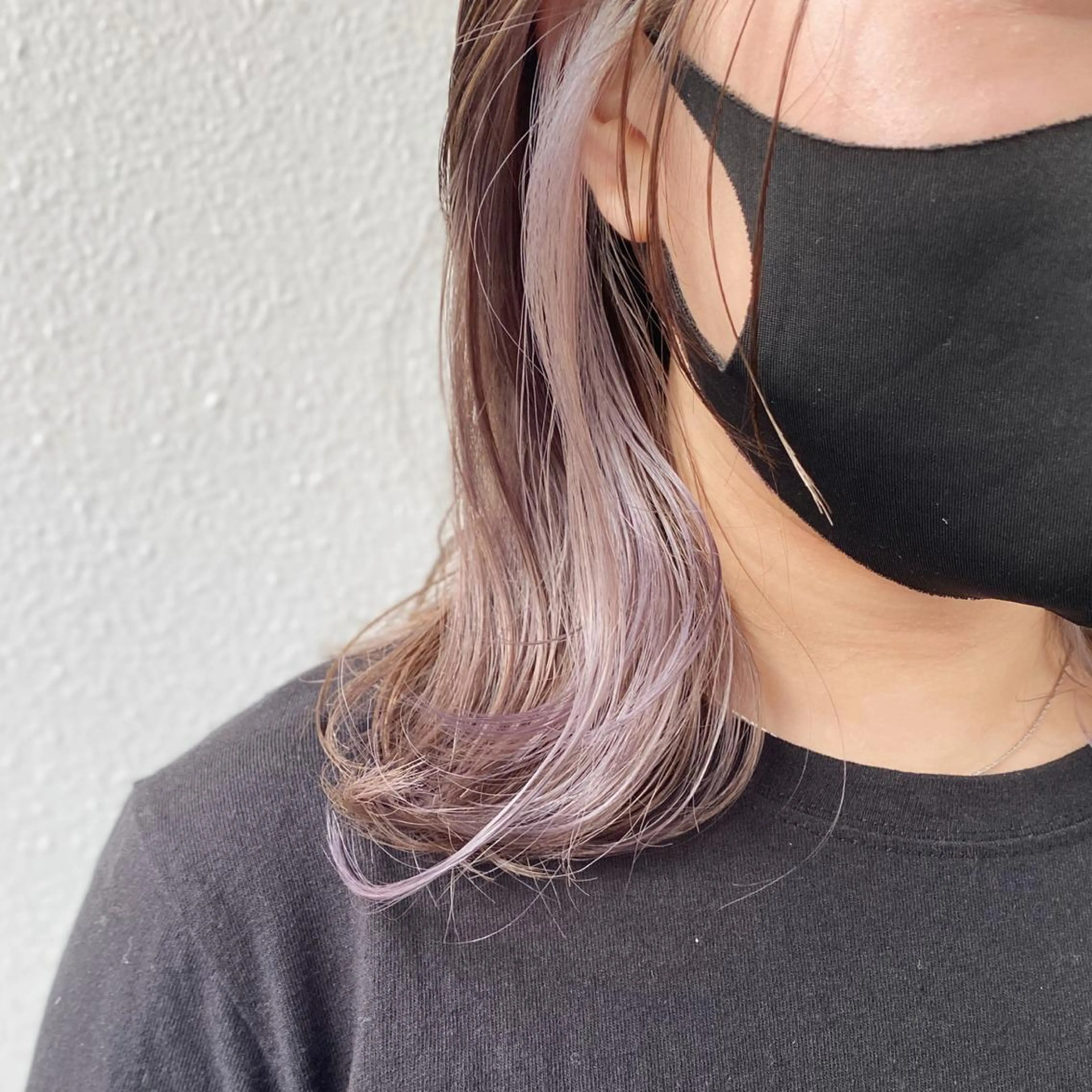 ミディアム カラー インナーカラー カット ヘアカラー トリートメント 竹内啓太 ボブのヘアスタイル