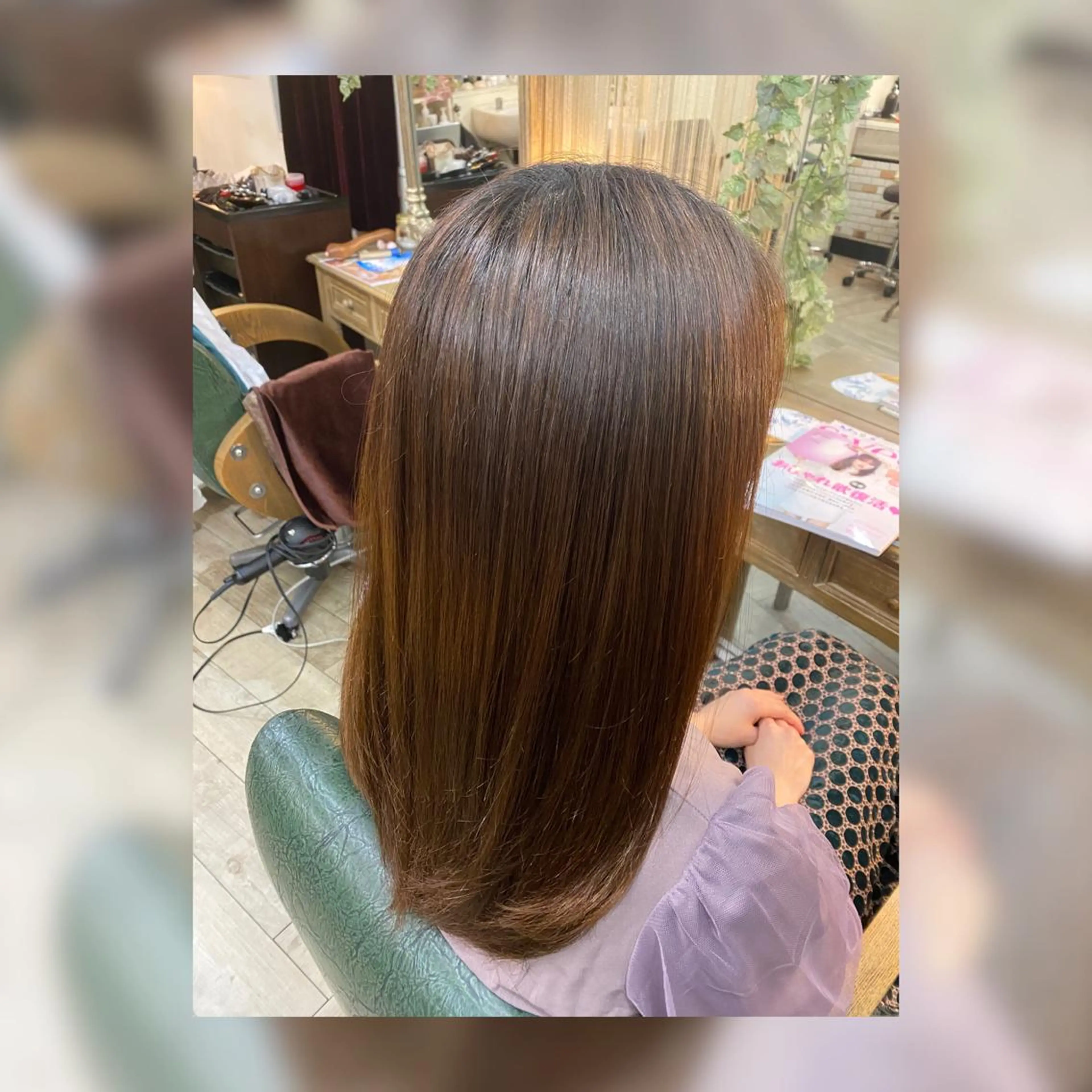 セミロング カラー パーマ トリートメント 酸熱トリートメント WELLM表参道 高杉梨鬼也のヘアスタイル