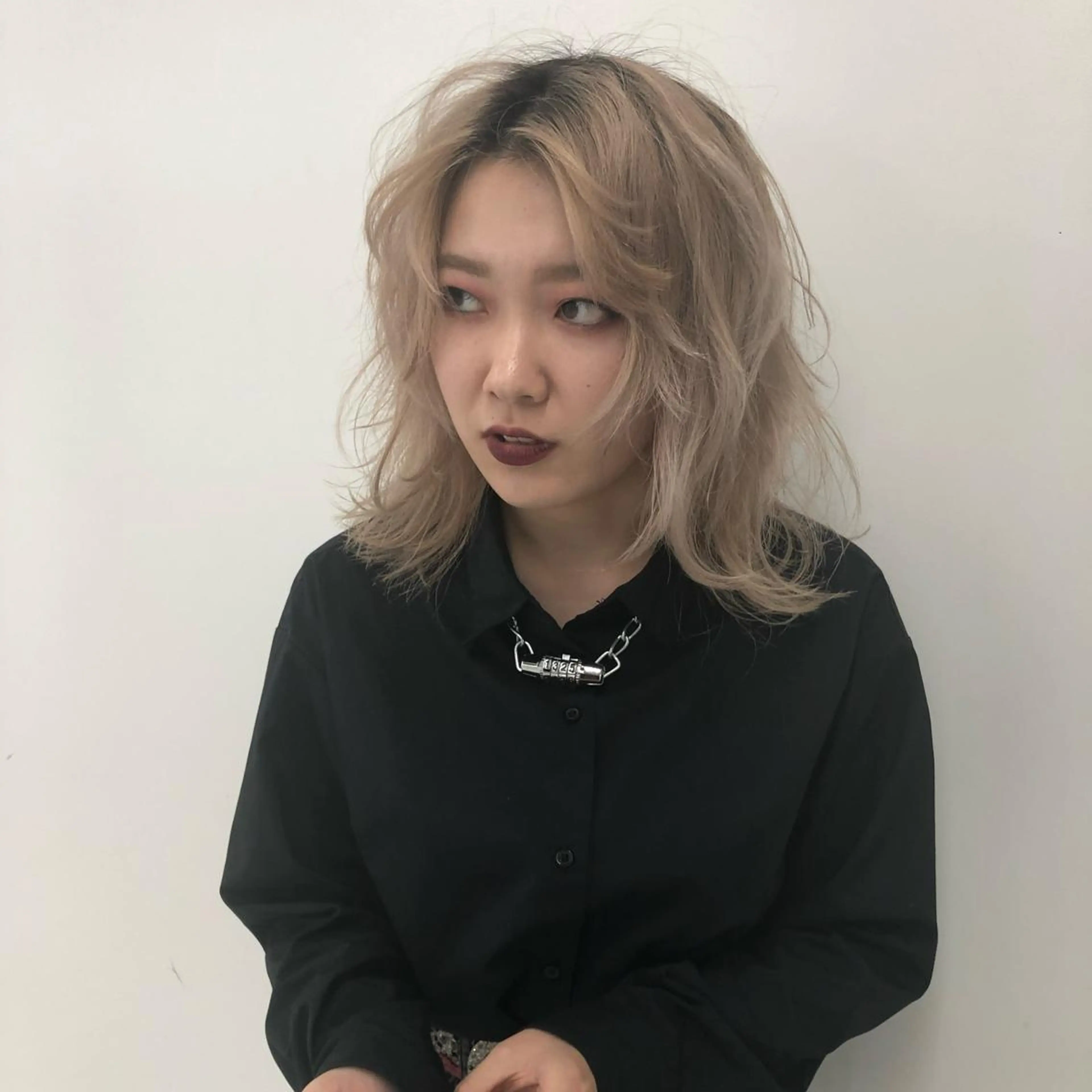 ミディアム ウルフカット 大内田 凌馬のヘアスタイル
