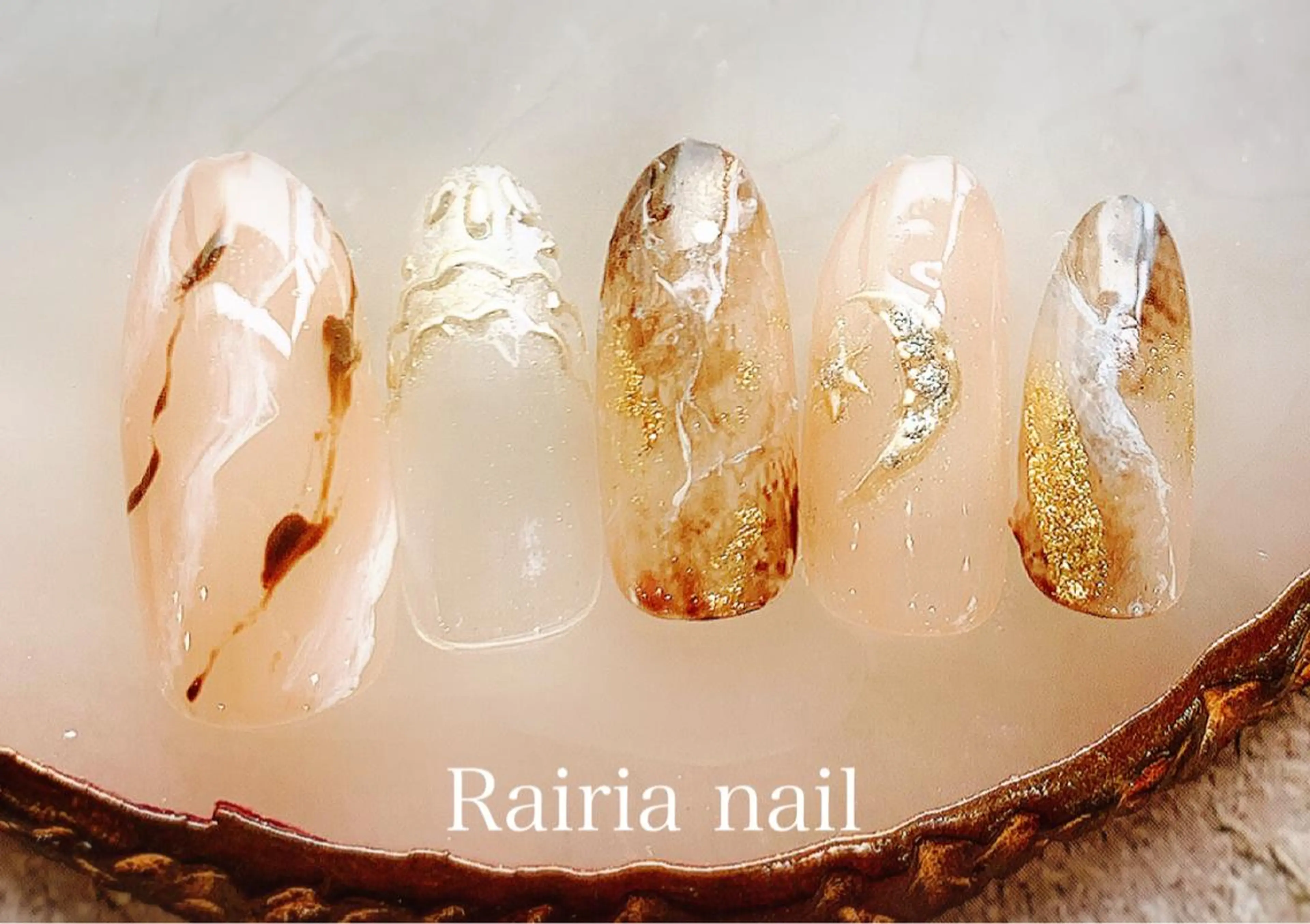 ネイル アートネイル べっ甲ネイル カジュアル フットネイル フレンチネイル Rairia nail本八幡店のネイルデザイン
