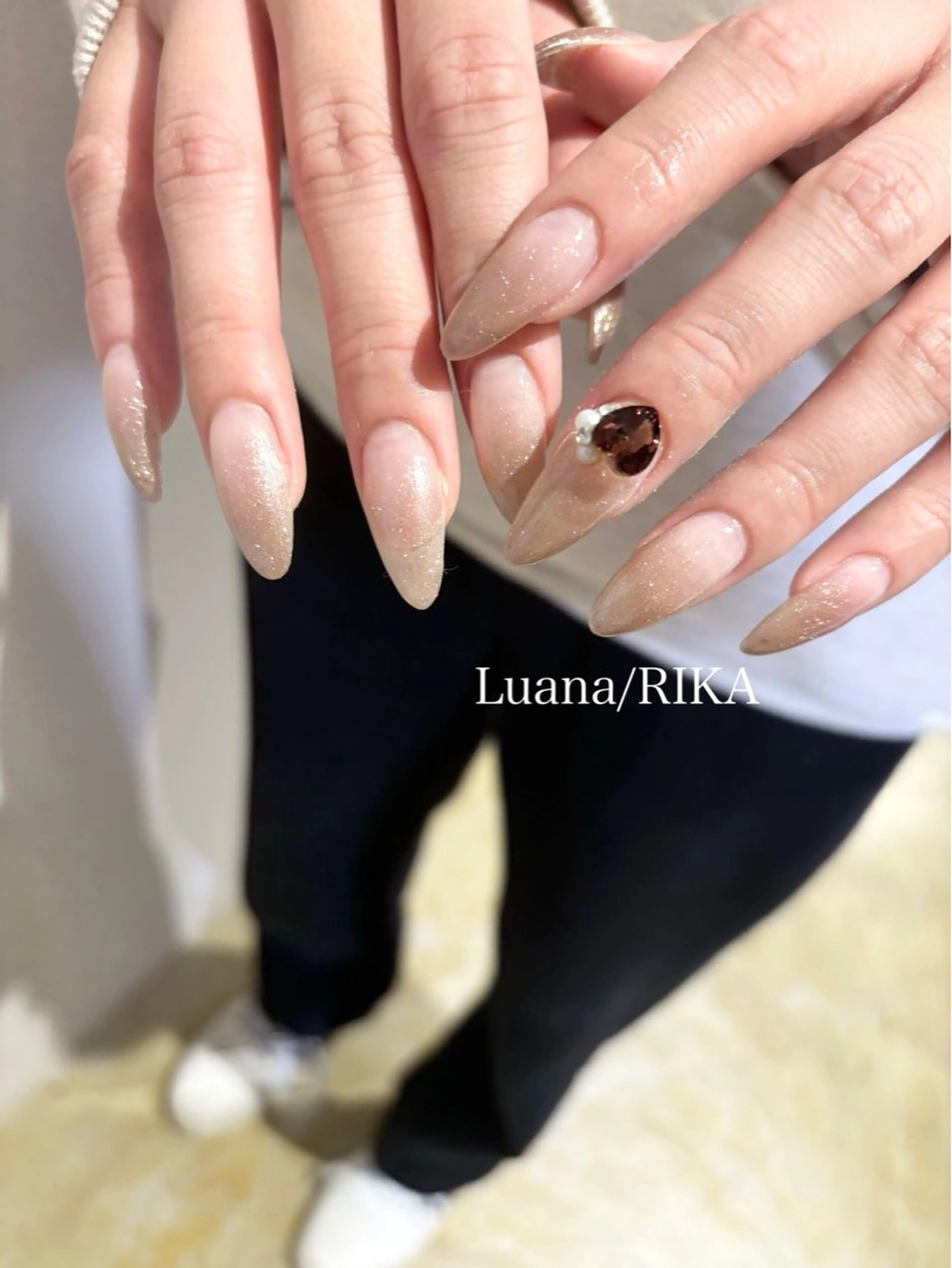 ネイル グラデーション ラメ(グリッター) ラメグラデーション ハンドネイル Nail Salon Luana Rikaのネイルデザイン