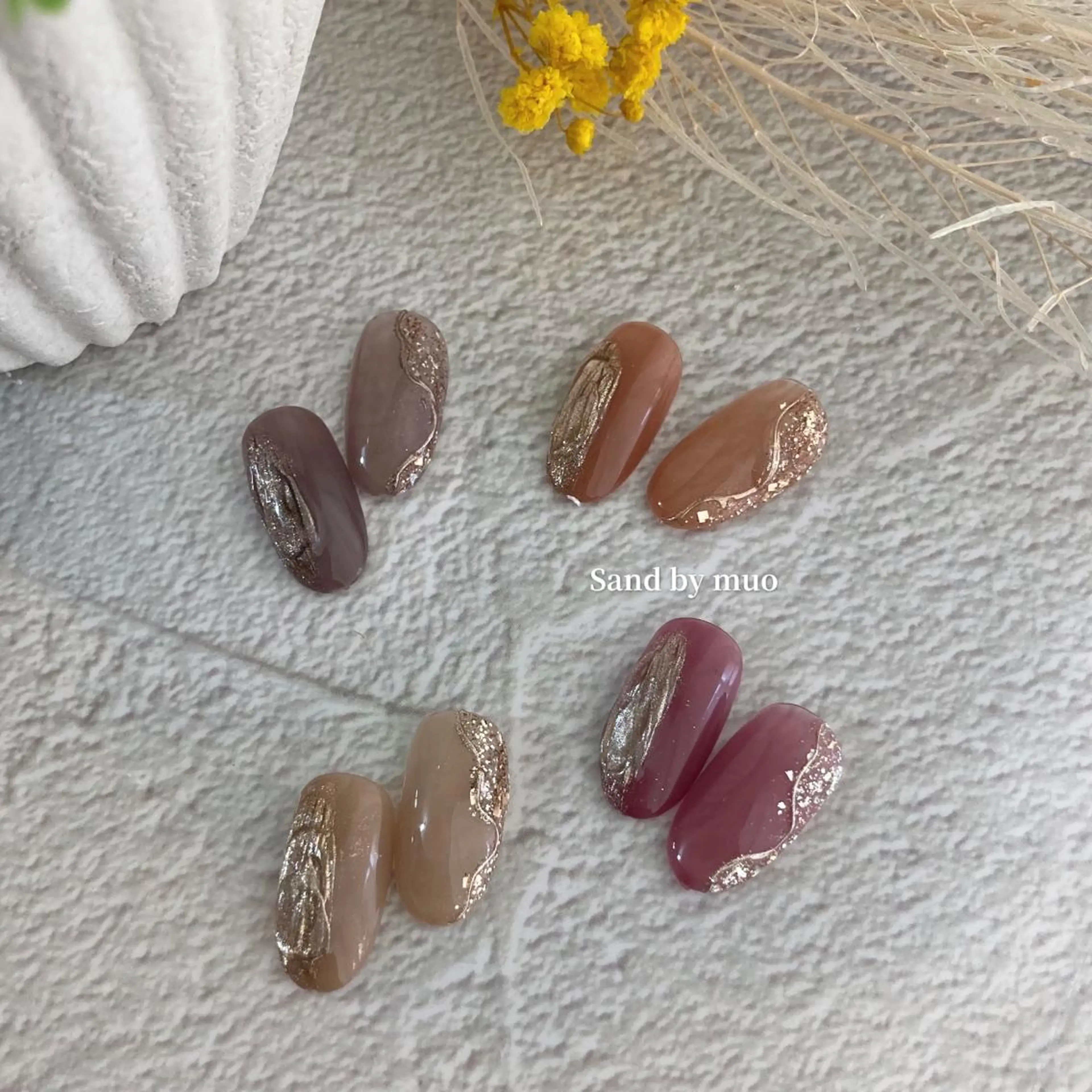 ネイル ジェルネイル グラデーション ミラーネイル ニュアンスネイル オフィスネイル Sand by muoのネイルデザイン