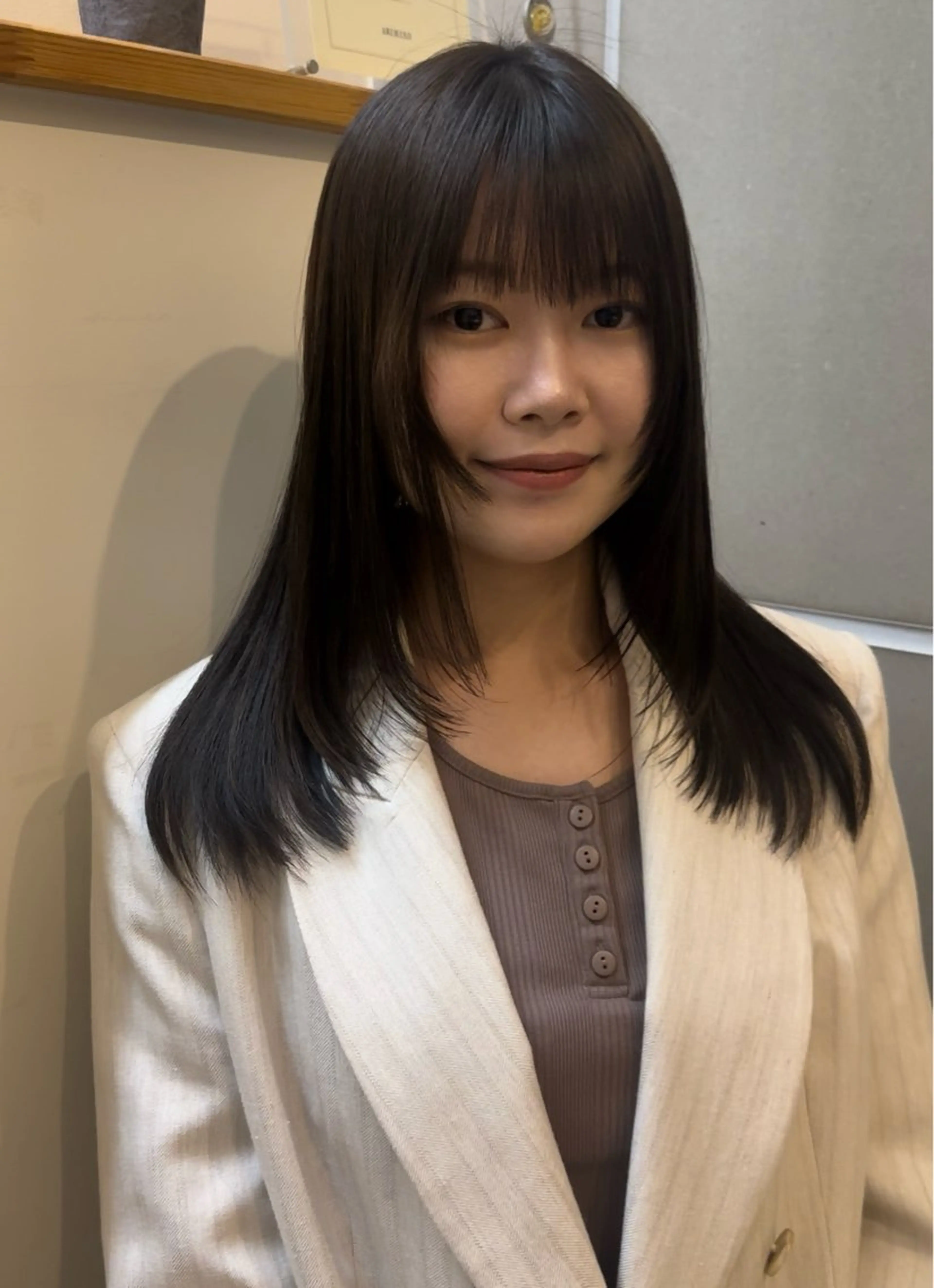 セミロング カラー レイヤーカット ヘアカラー トリートメント 髪質改善/レイヤー/ 艶髪🎀ayaneのヘアスタイル