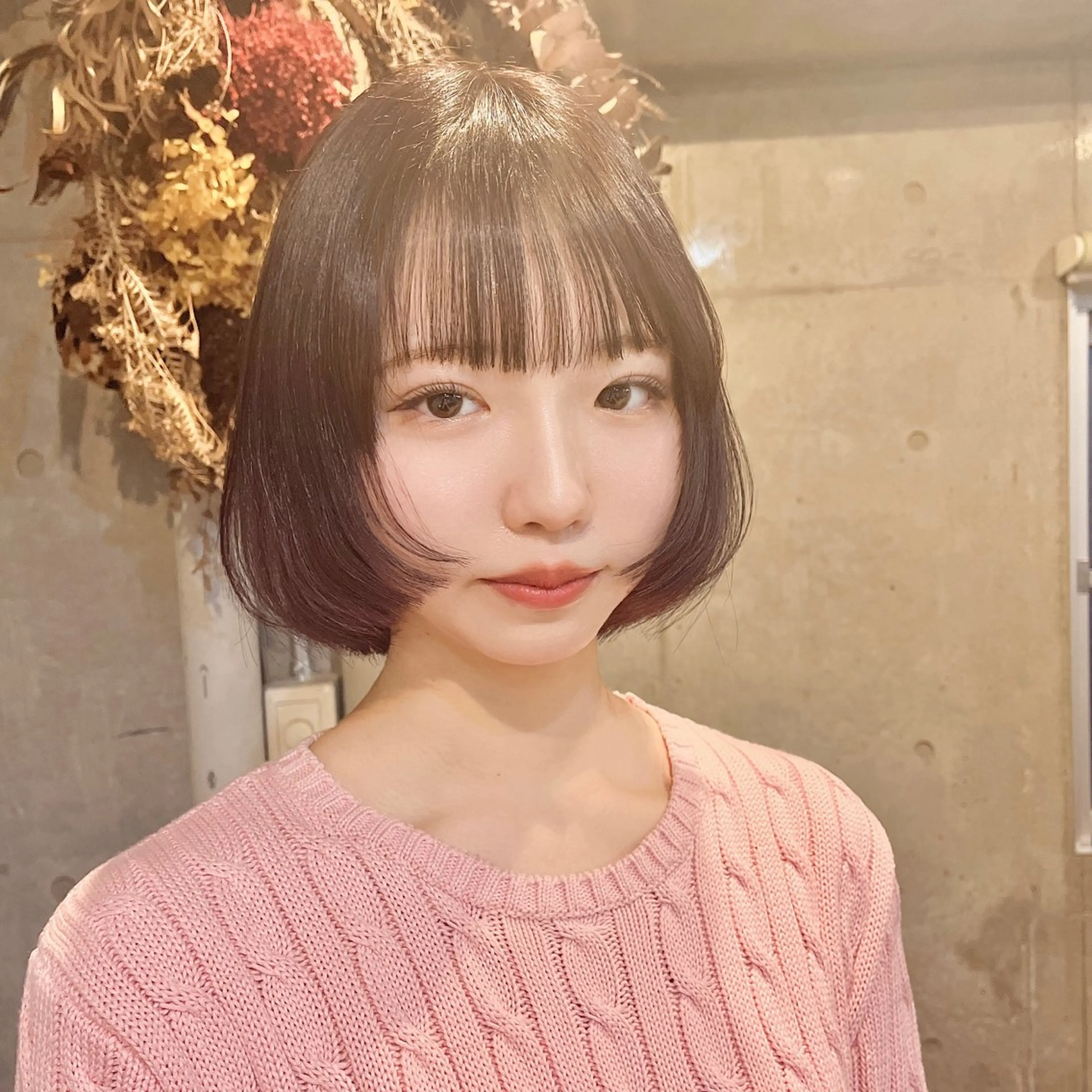 ショート カラー ベージュカラー 透明感カラー 顔まわりレイヤー レイヤーカット 小顔カット カット 藤澤 夏実/インナーカラーのヘアスタイル