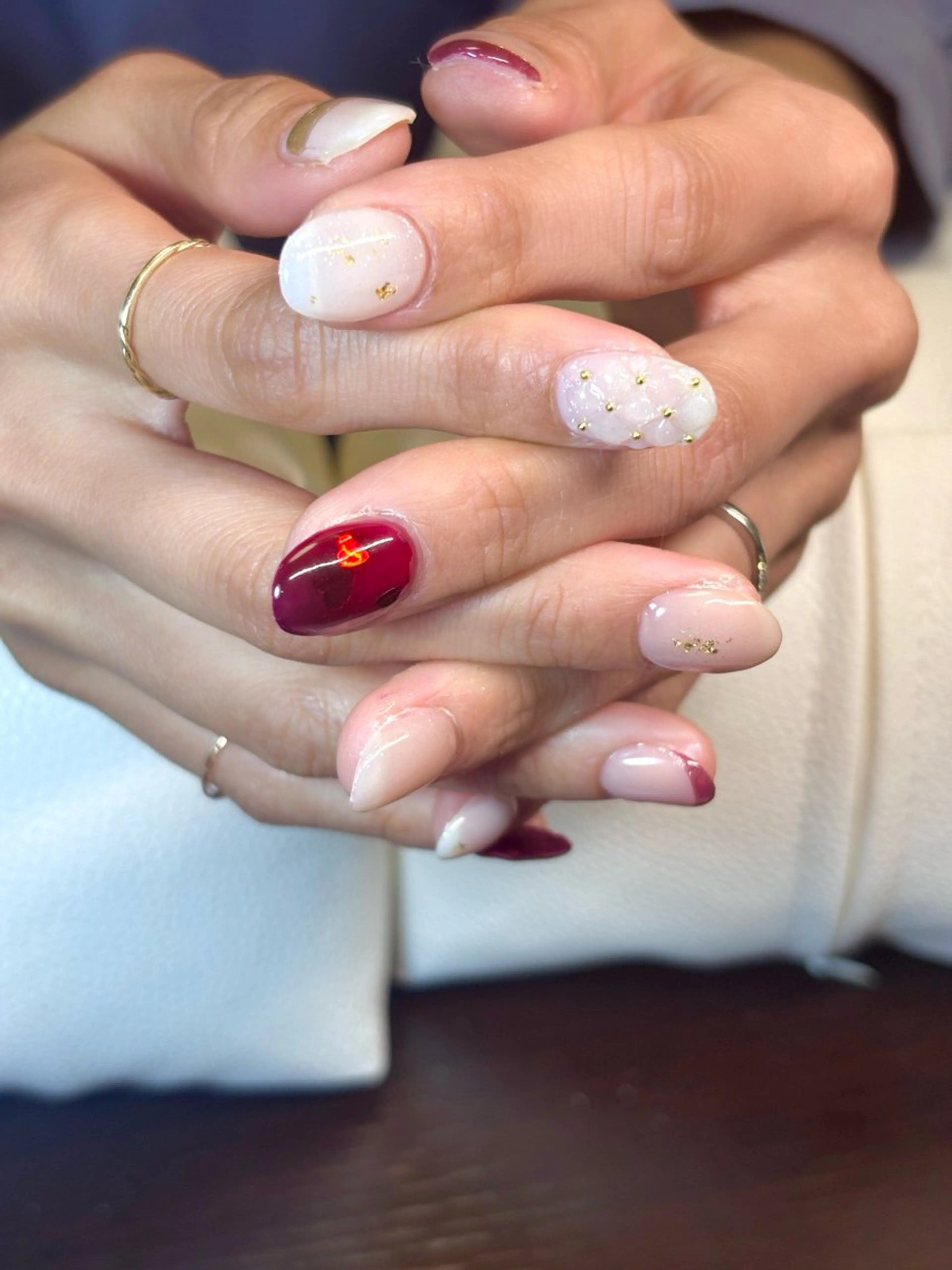 ネイル ハート 赤色 Millé nail(ミレネイル)所属・Millé nail /MIKUのネイルデザイン