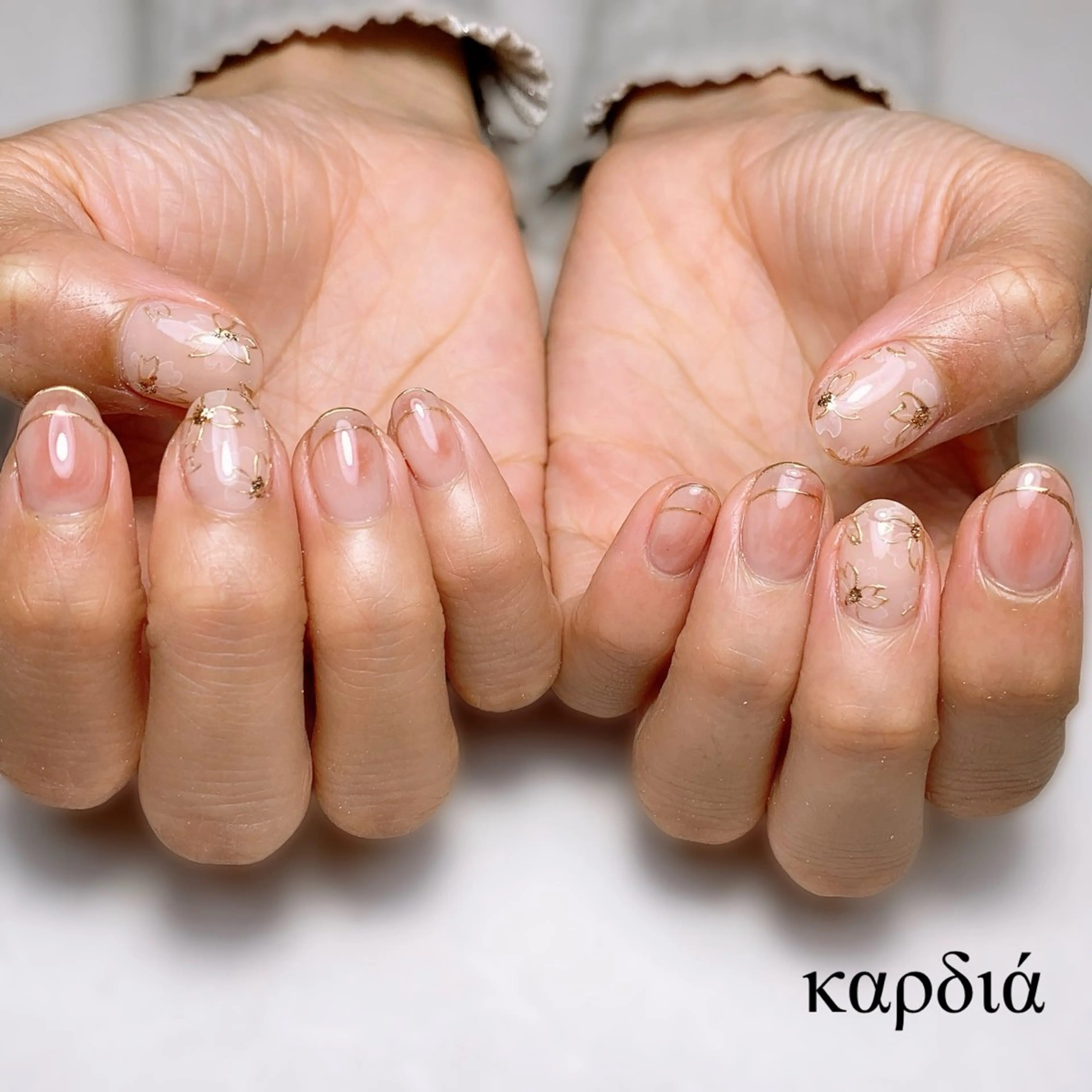 ネイル ハンドネイル καρδιά -ｶﾙﾃﾞｨｱ-のネイルデザイン