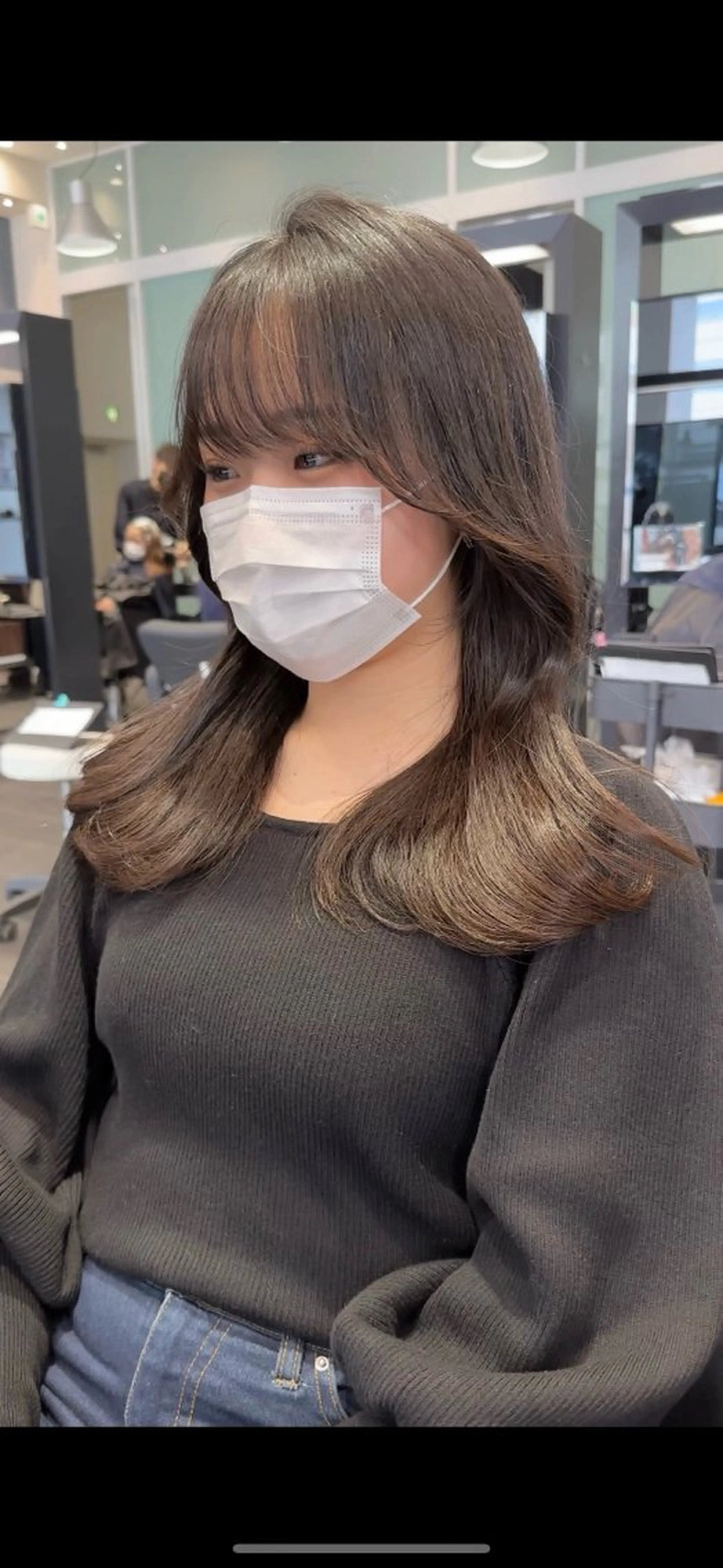 ミディアム 🫧似合わせ前髪/ 小顔カットくろ🫧のヘアスタイル