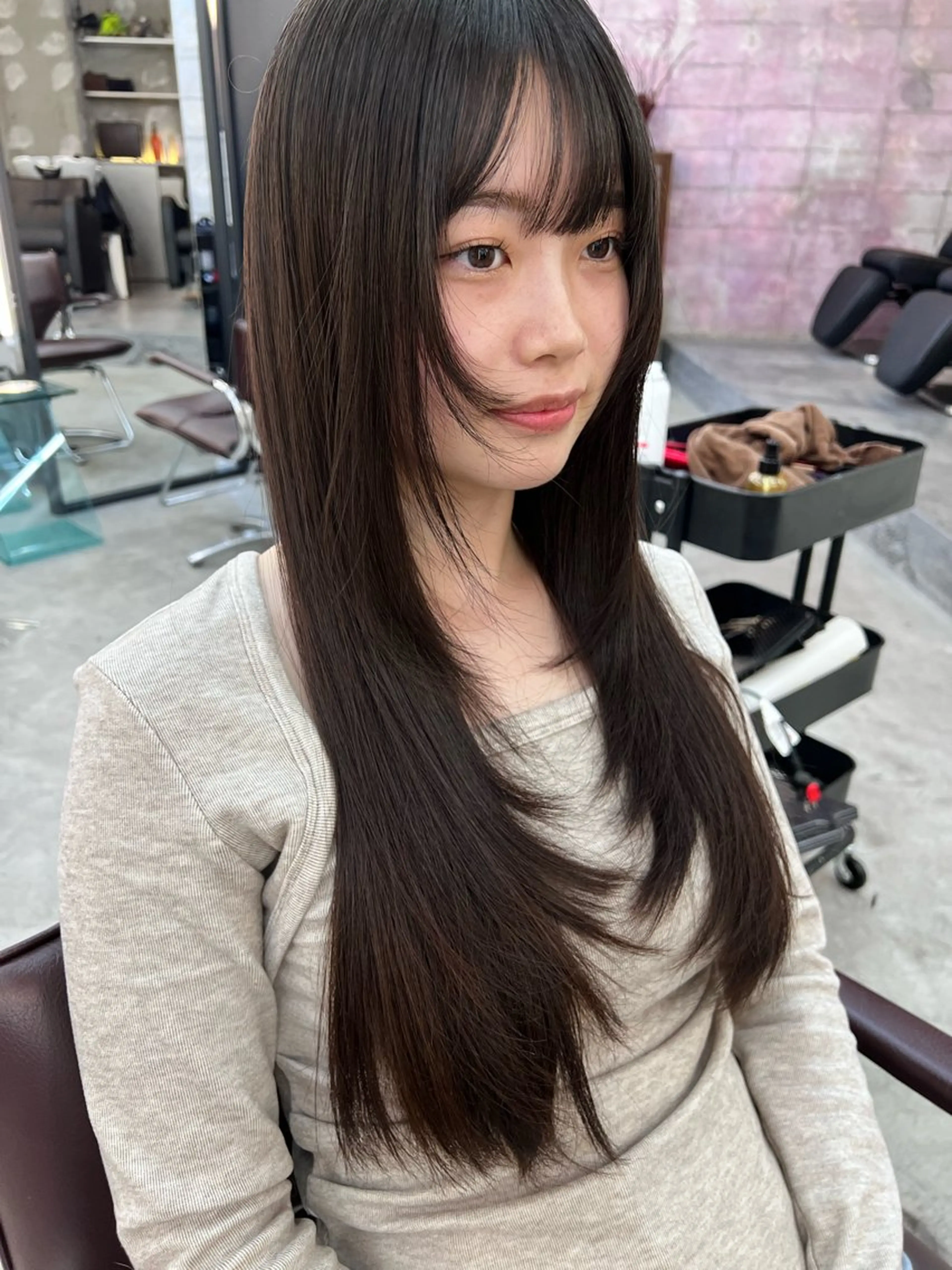 ロング パーマ カット 縮毛矯正 haco＋所属・圧倒的デザイン力 店長🎨RENAのヘアスタイル