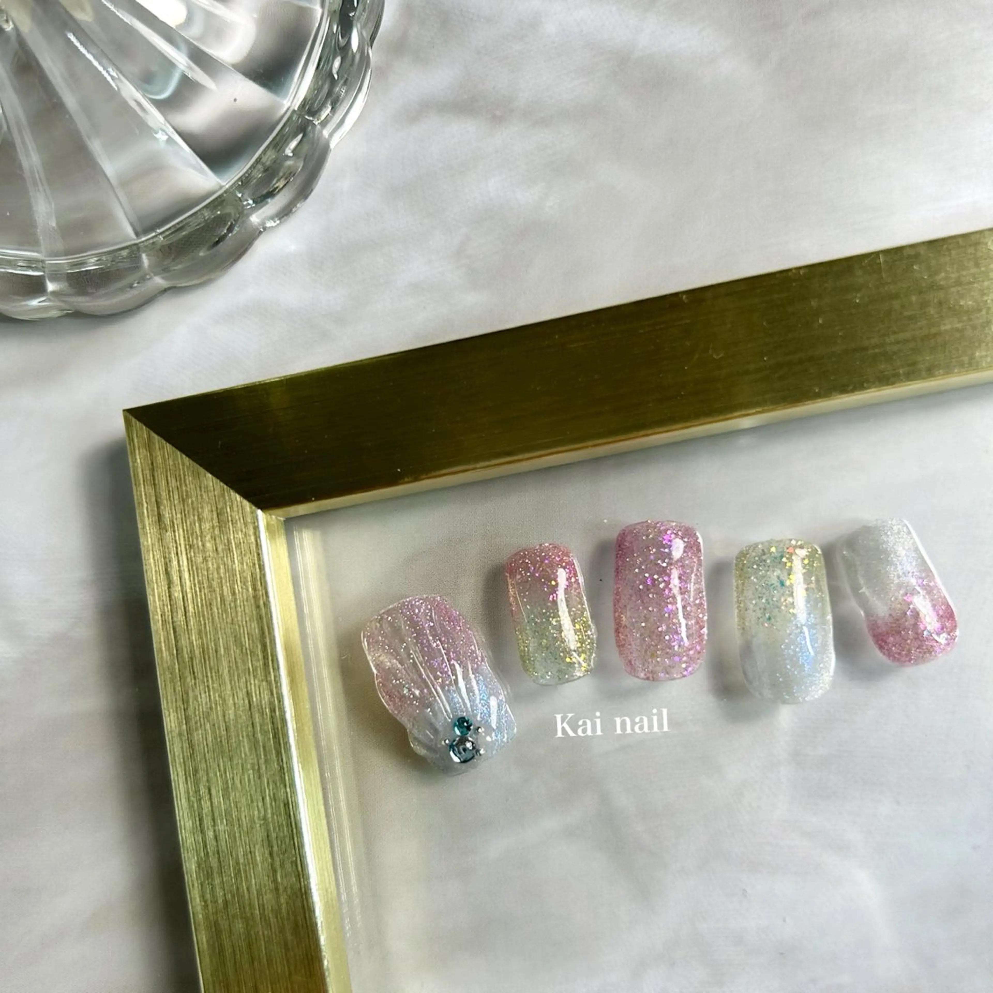 ネイル フレンチネイル ガーリー 韓国ネイル ニュアンスネイル リボン ハンドネイル Kai  nail Mayukoのネイルデザイン