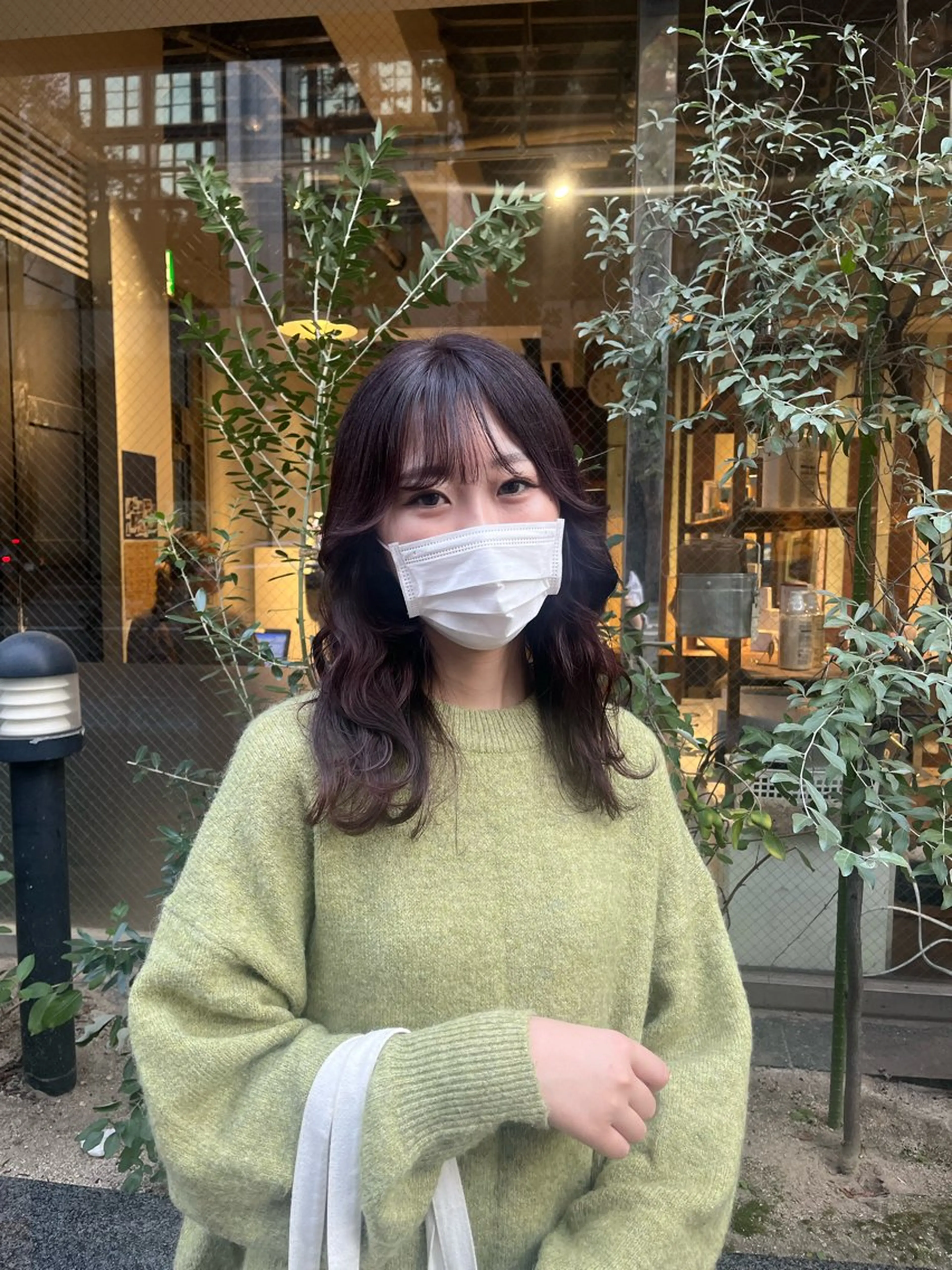 カラー ブラウンカラー ピンクカラー カット ヘアカラー えんぐちとも／透明感 カラー／博多ボブのヘアスタイル