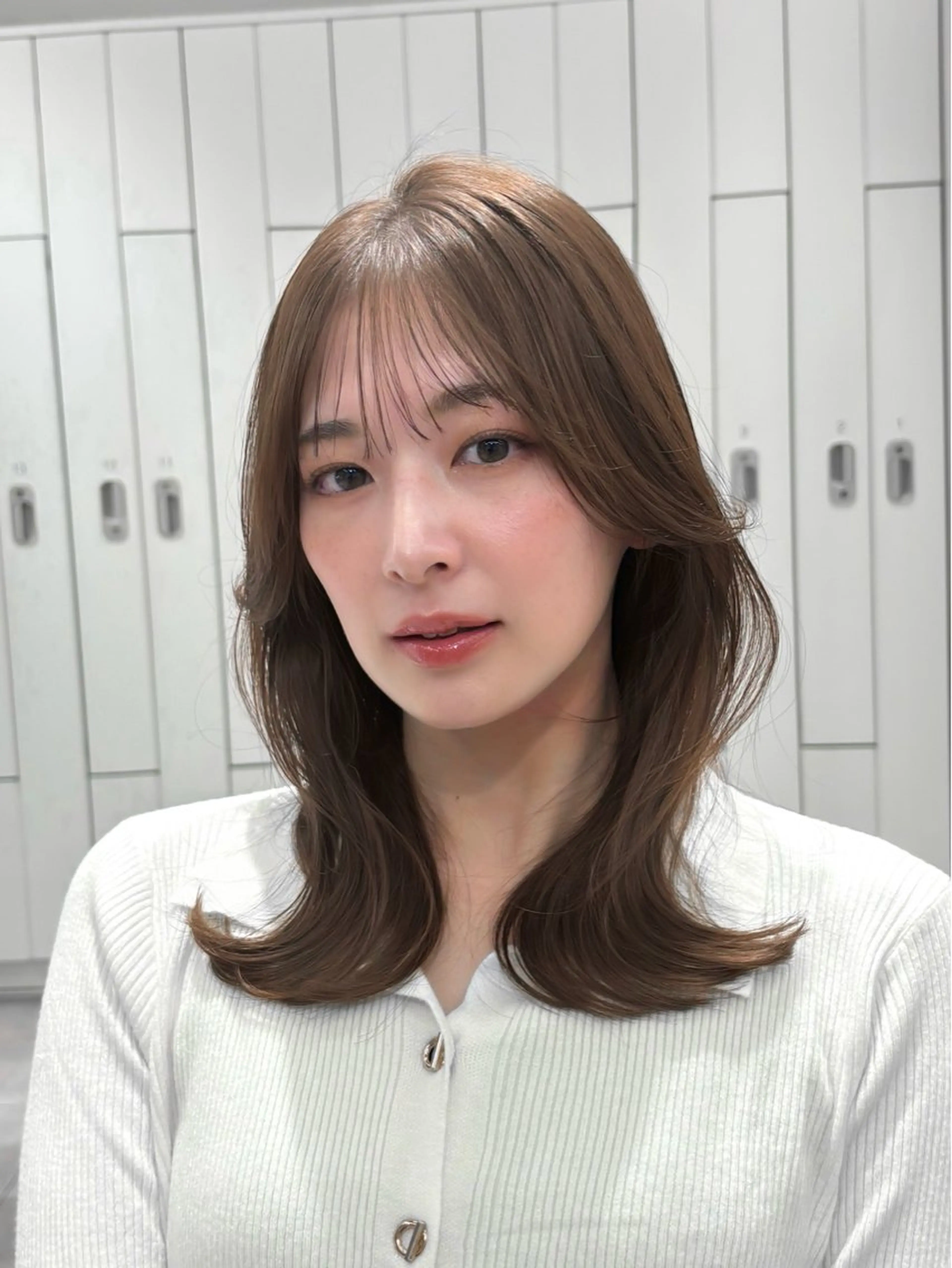 ミディアム カラー カット ヘアカラー ren ボブロブ/ミディアムのヘアスタイル