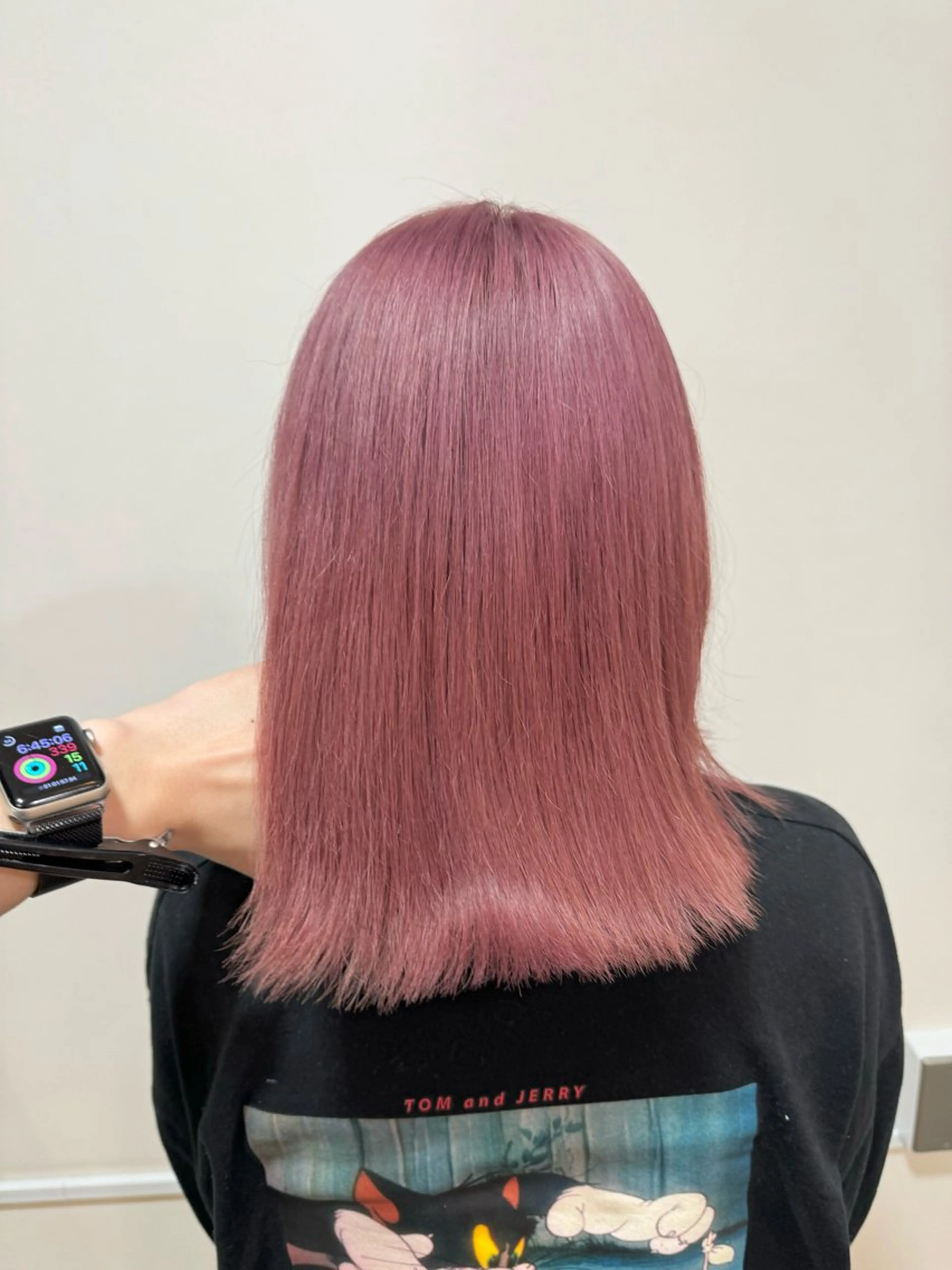 ミディアム カラー ピンクカラー 聖斗 /ハイトーン/パーマのヘアスタイル