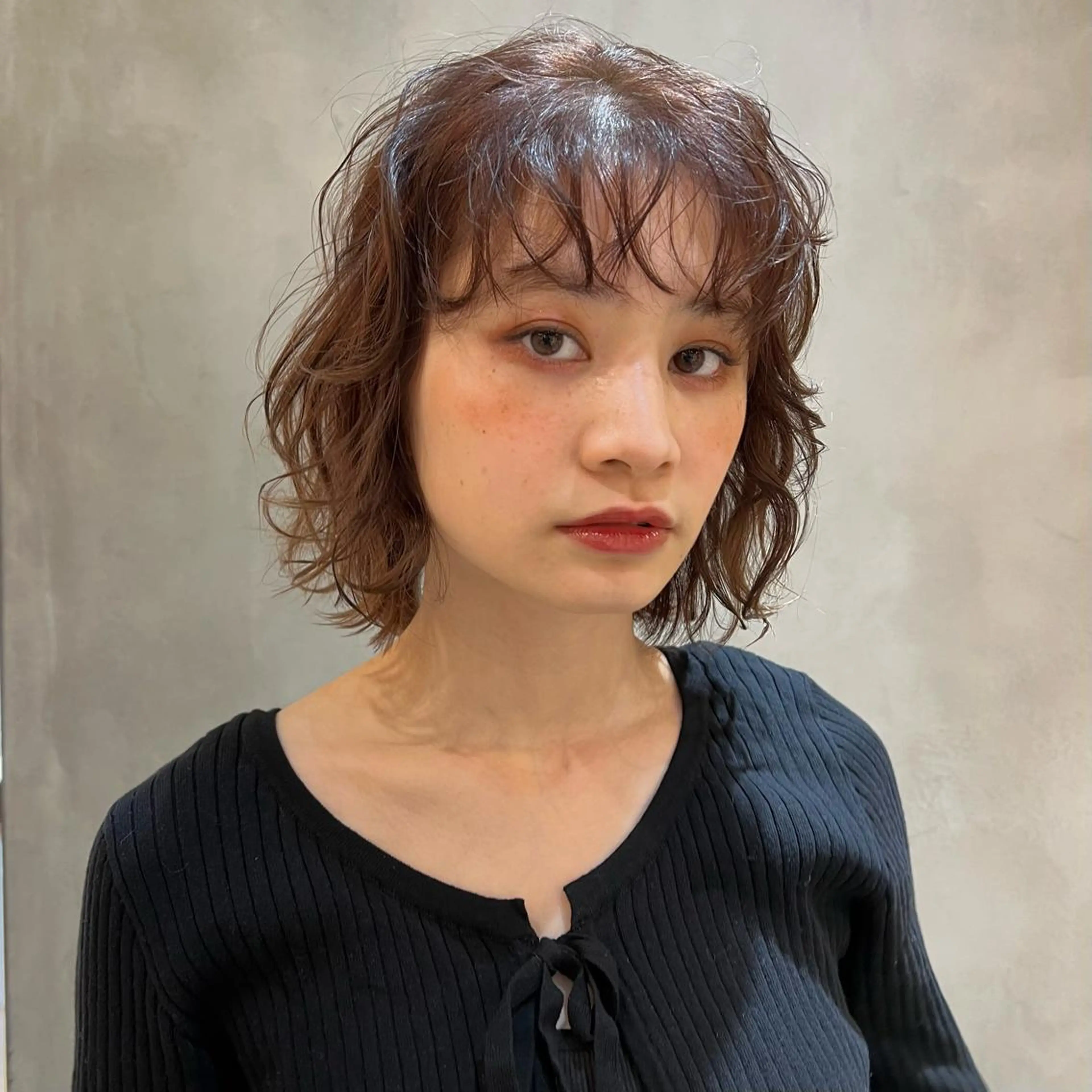 ショート パーマ ボブ/巻ける縮毛矯正 /韓国レイヤーはなのヘアスタイル