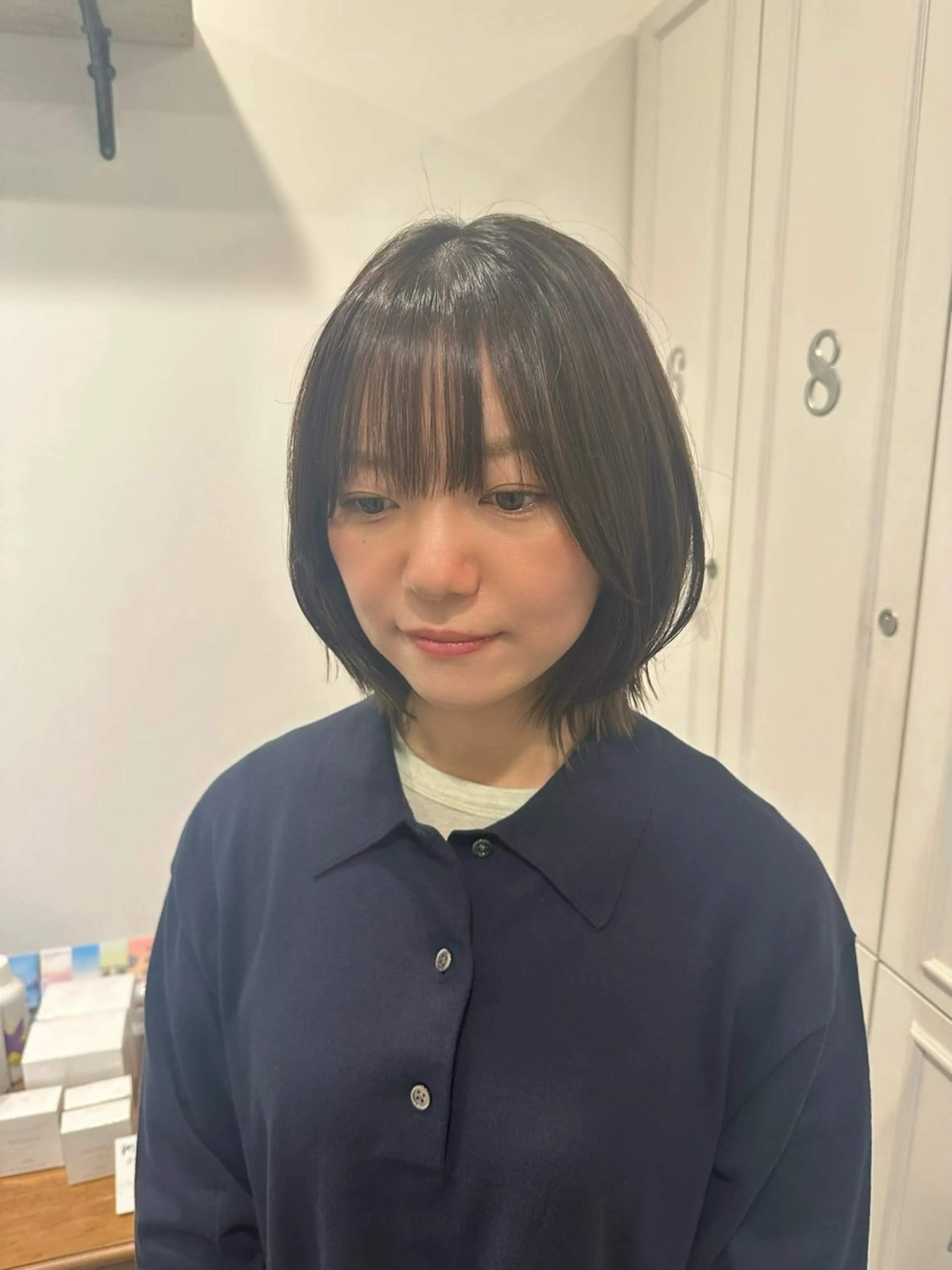 ミディアム ボブ くびれヘア カット tiravento 南船場店所属・nana 韓国スタイル🇰🇷のヘアスタイル