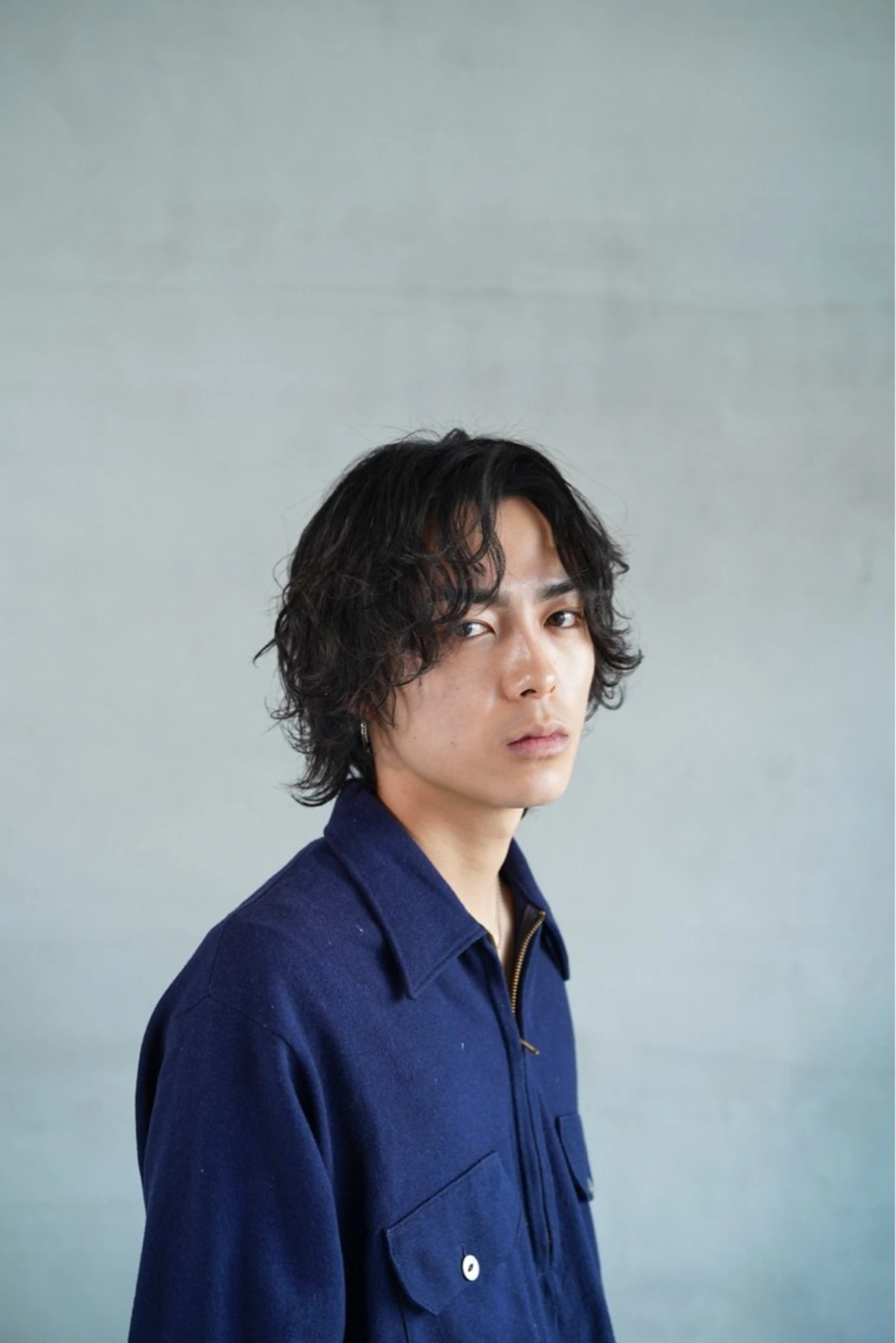 ミディアム パーマ メンズ カット パーマ 当日予約⭕️ fifth渋谷太田のヘアスタイル