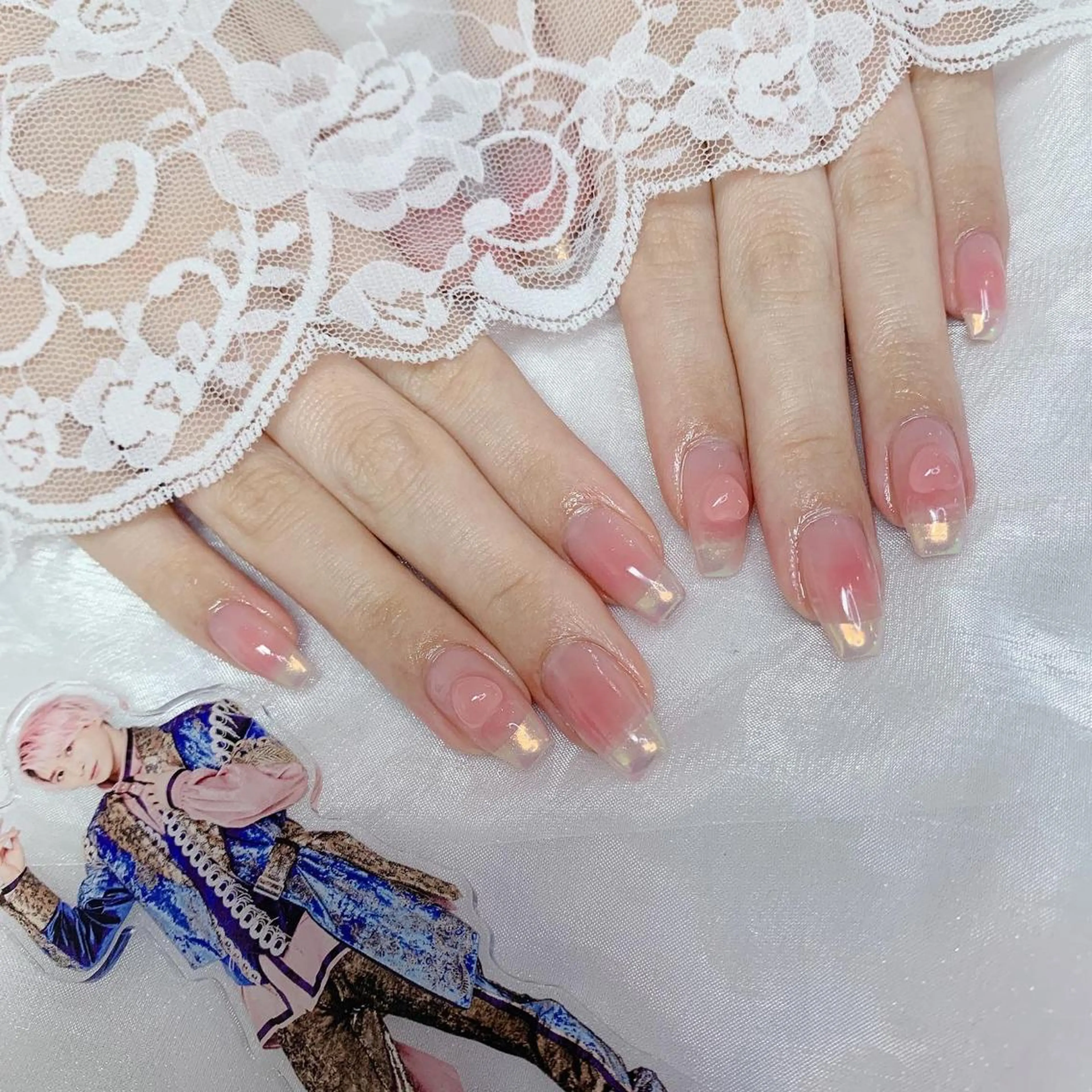 ネイル ハート UVネイル ハンドネイル La neige* yuki 🥯🍑のネイルデザイン