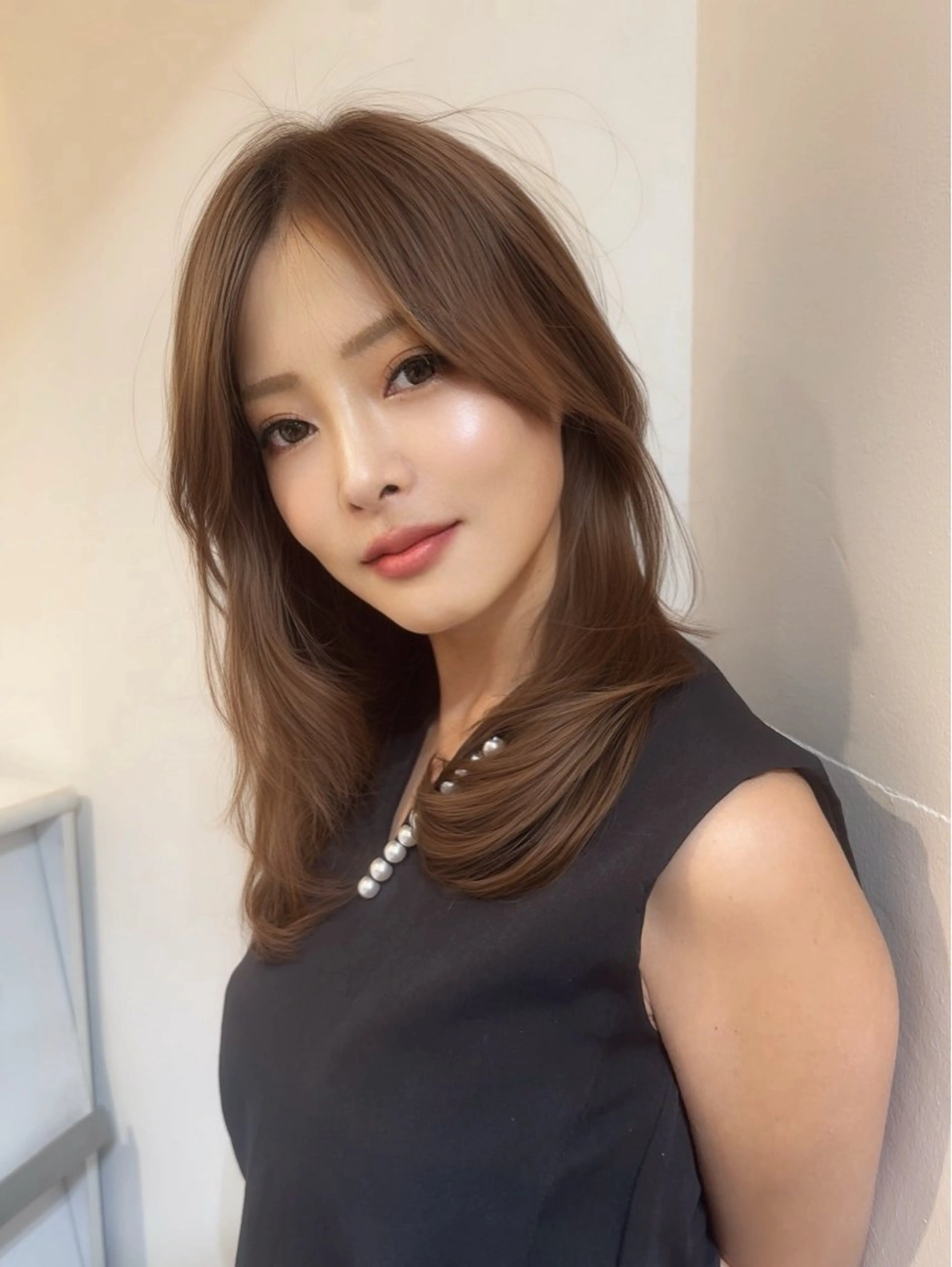 セミロング カット ヘアカラー トリートメント レイヤーカット/ 鐙大斗アブミヒロトのヘアスタイル
