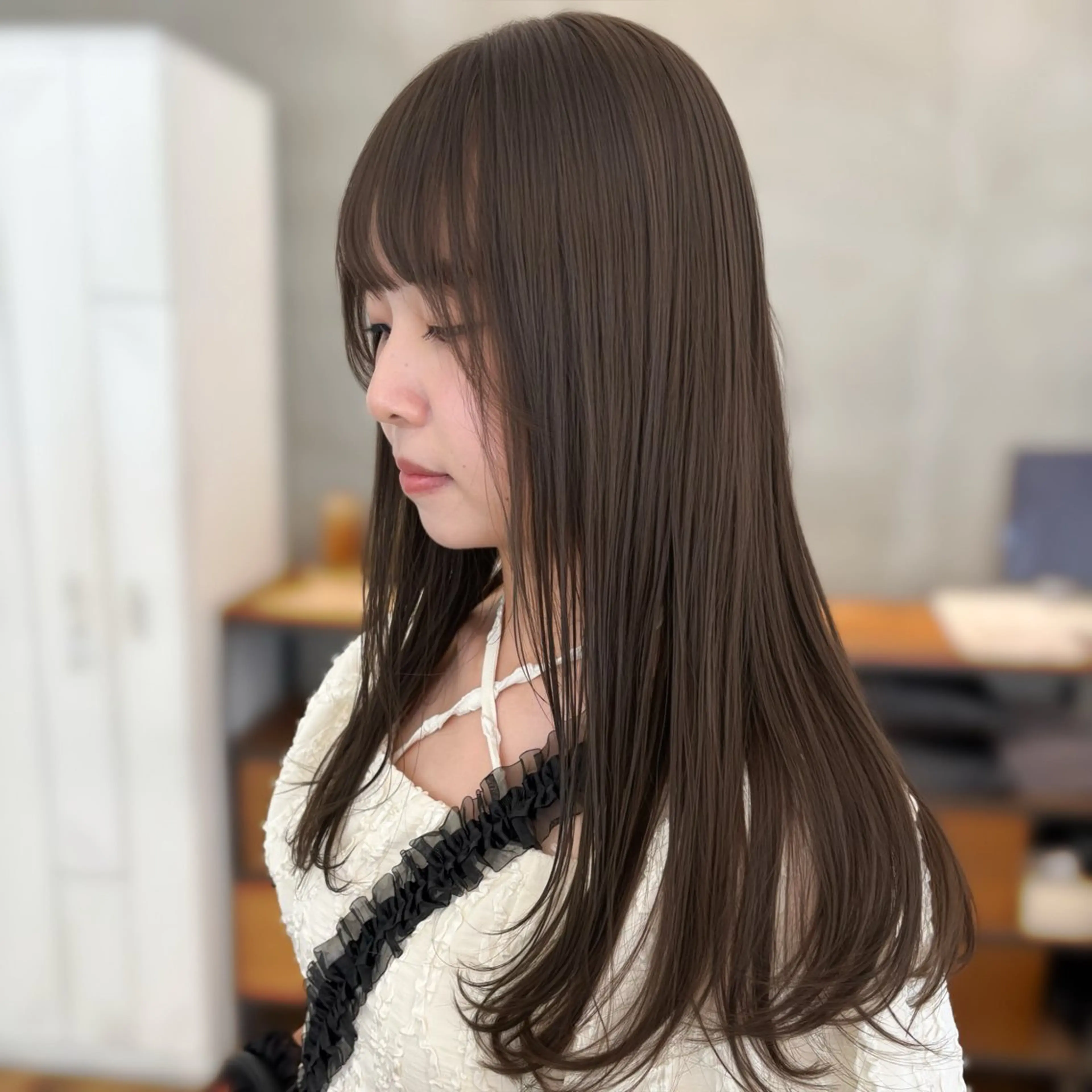 ロング カラー レイヤーカット mashu Atoro所属・梅田美容室/レイヤー /ベージュ/miyuのヘアスタイル