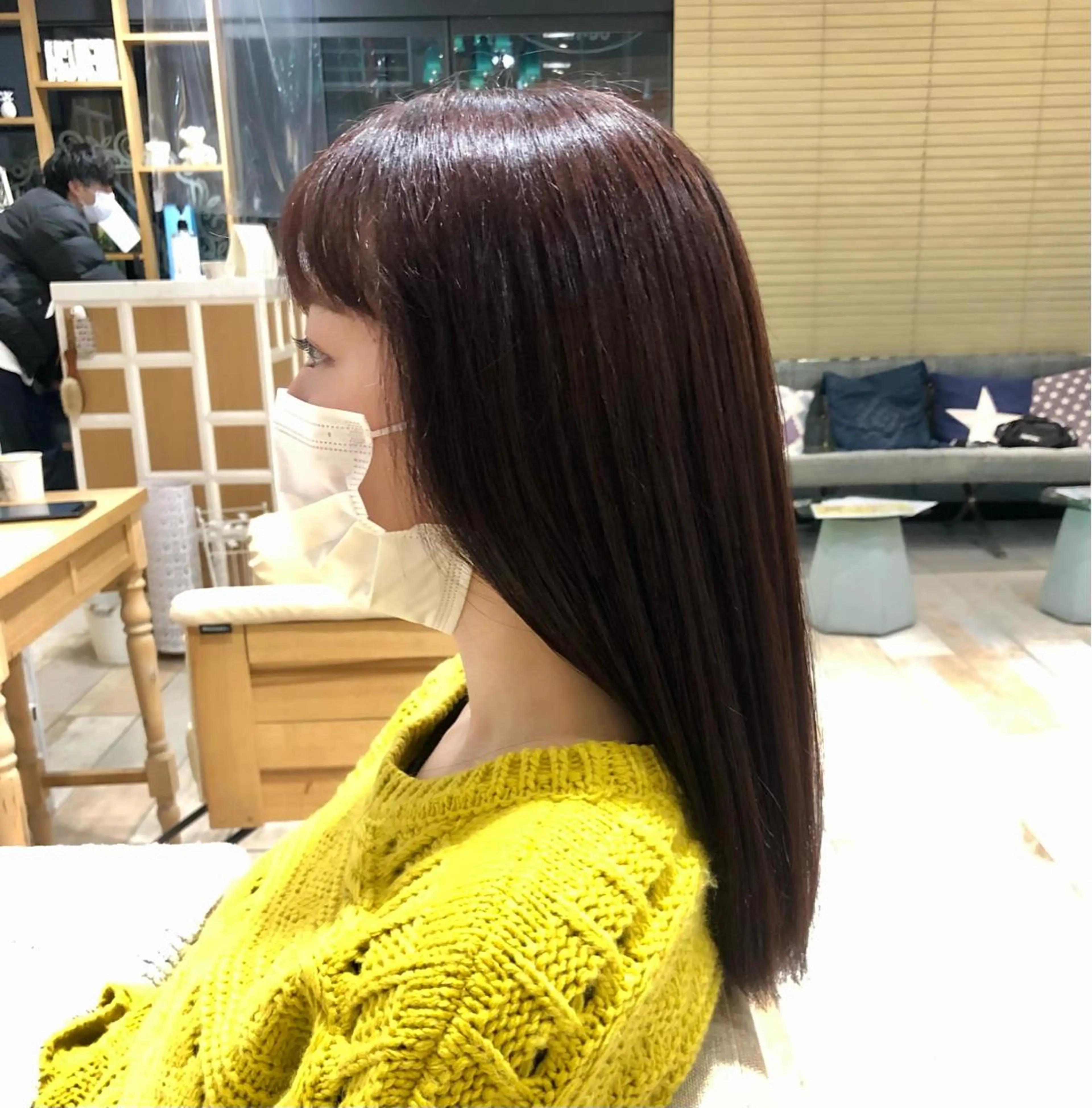 ロング パーマ カット 縮毛矯正 すげ さやかのヘアスタイル