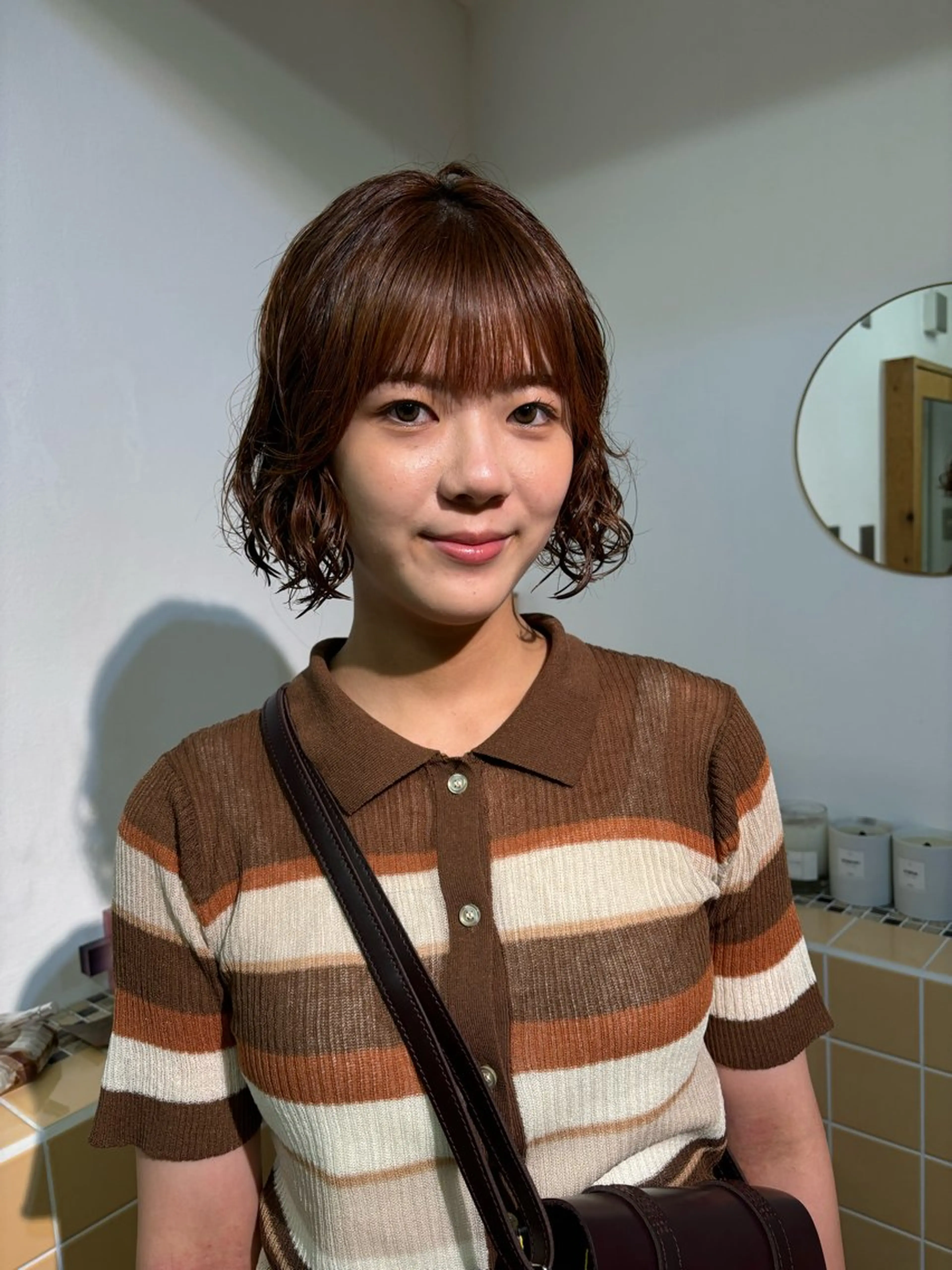 ショート パーマ パーマ sakura🌸 レイヤー/nelkeのヘアスタイル