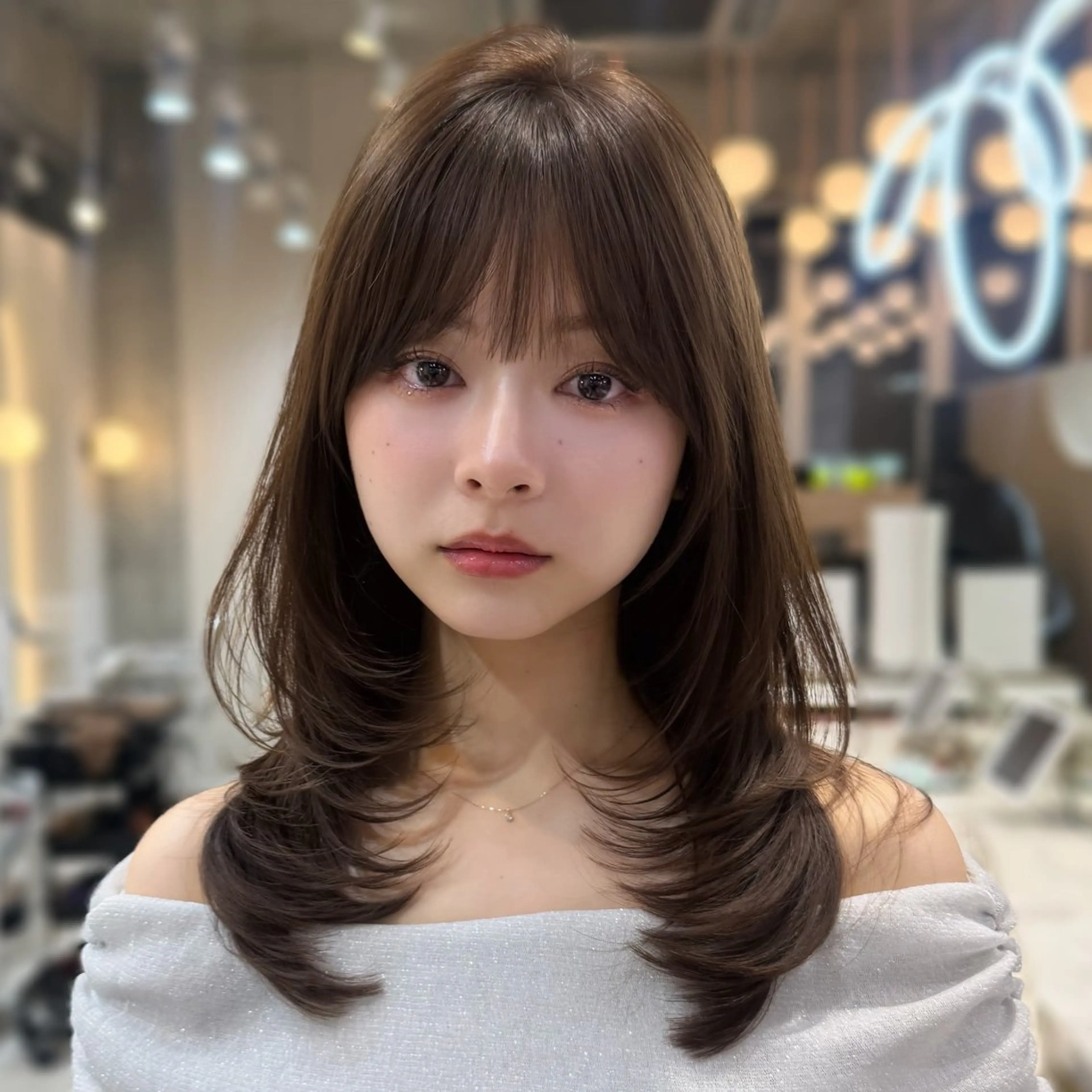 ミディアム カラー カット トリートメント ヘアセット 新宿/韓国レイヤー 髪質改善カラー/角所のヘアスタイル