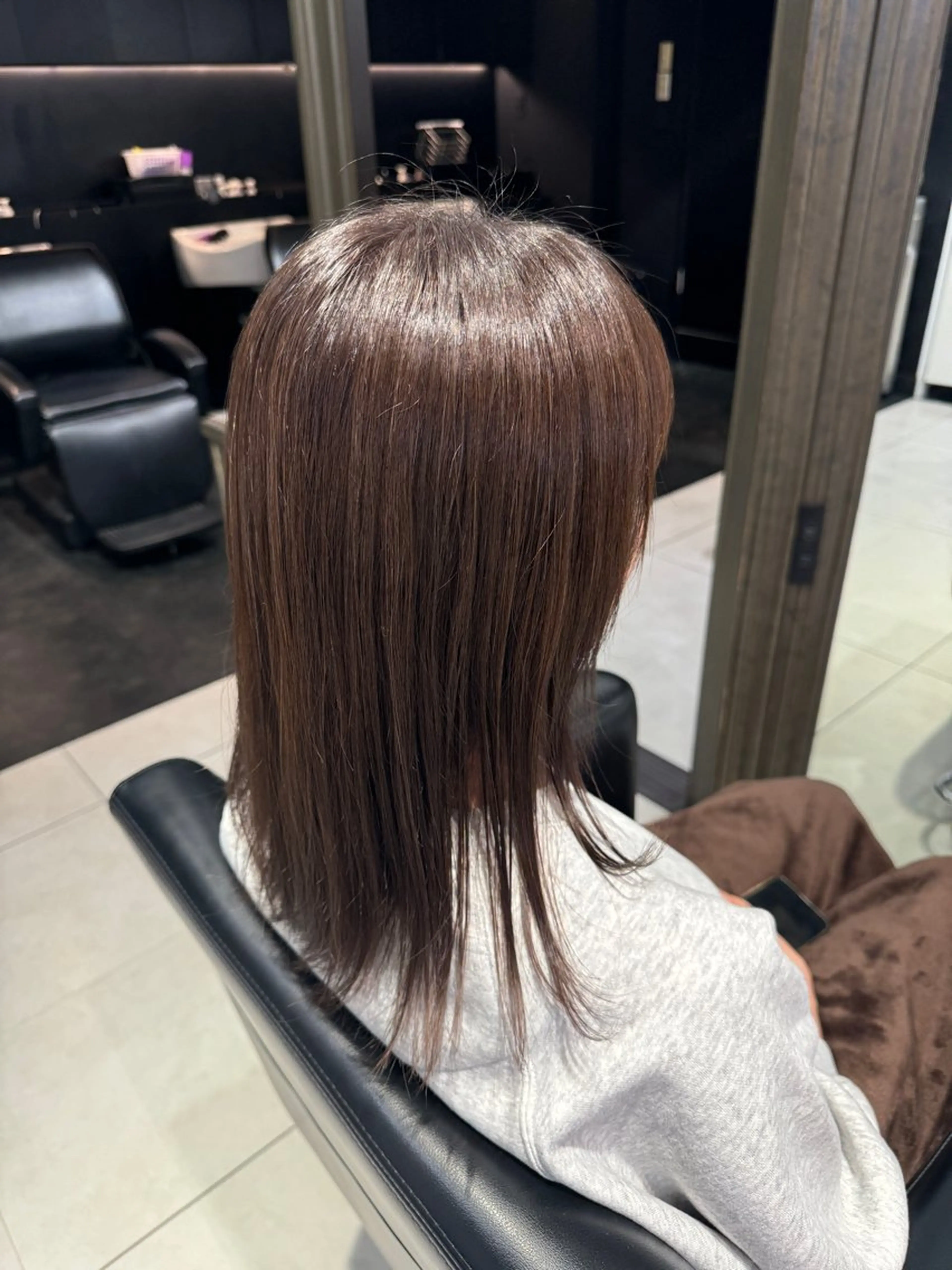 ミディアム カラー ブリーチ ブラウンカラー 透明感カラー ブリーチなしカラー hairsalon de Forever本店所属・笠原未稀/カット・ ハイライトモデルのヘアスタイル
