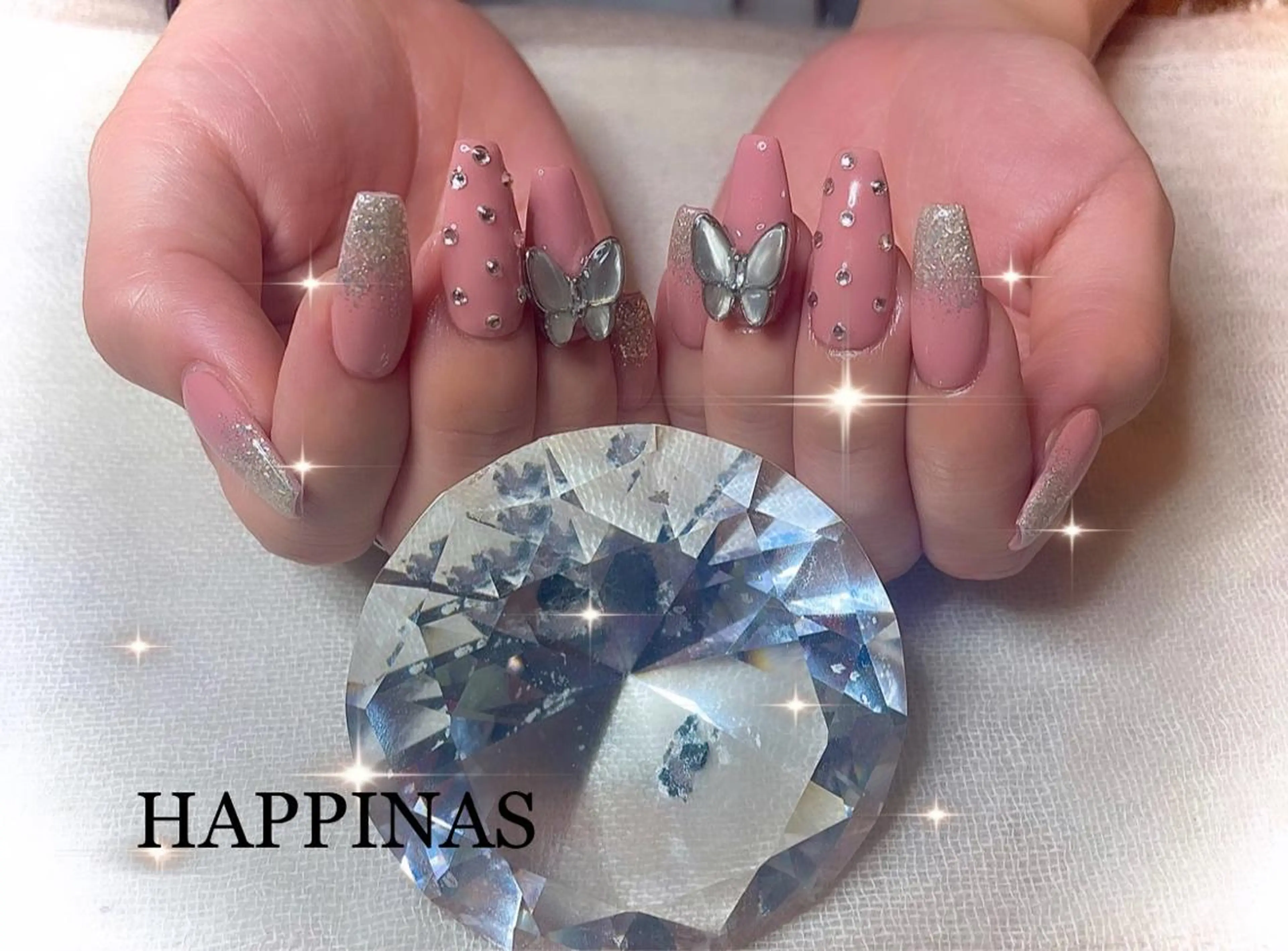 ネイル グラデーション キラキラネイル ラメ(グリッター) ラメグラデーション ワンカラーネイル HAPPINAS Jrネイリスト💅のネイルデザイン