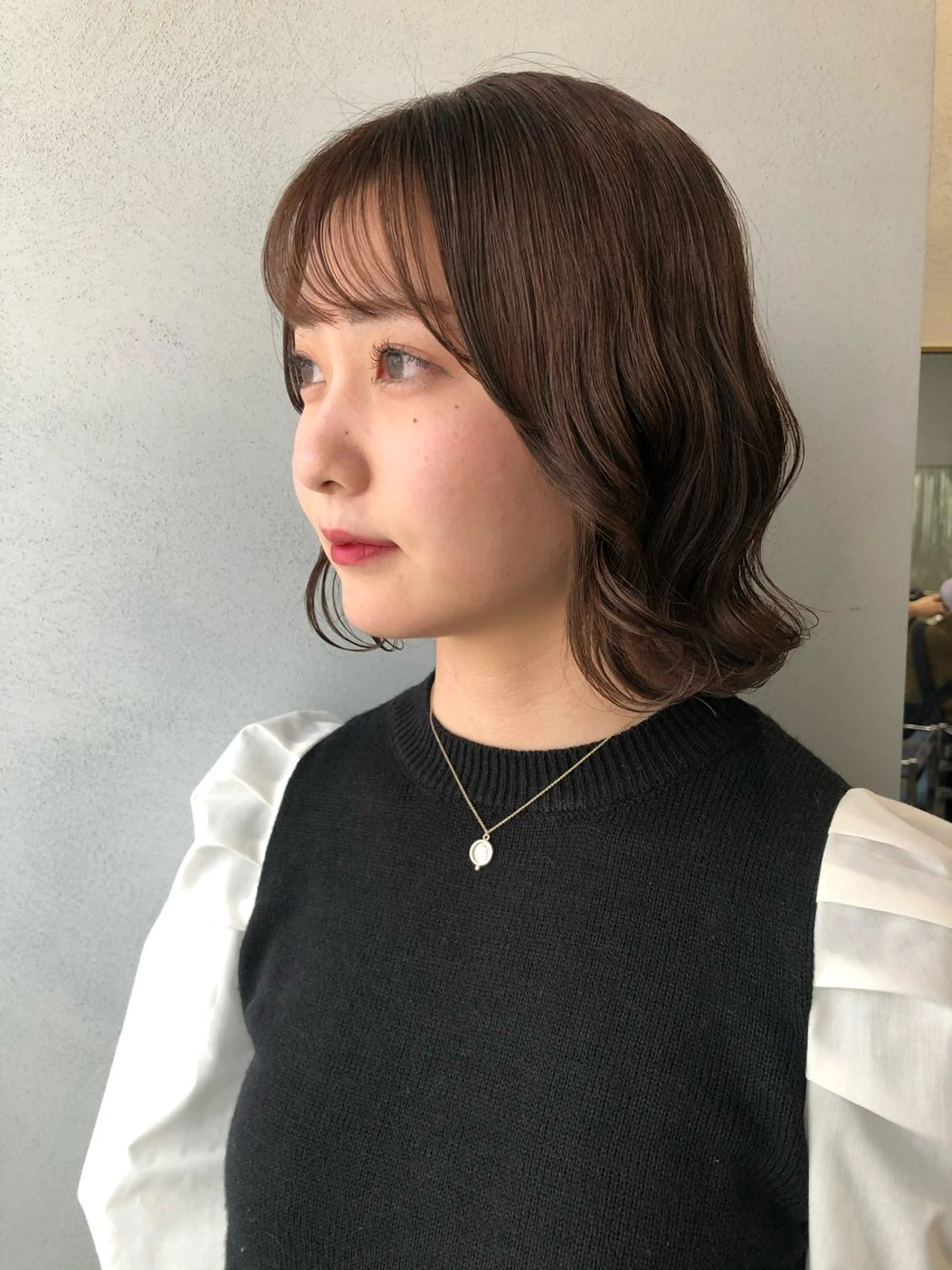 ミディアム カラー パーマ カット ヘアカラー パーマ 【arc】akane オリーブ/ベージュのヘアスタイル
