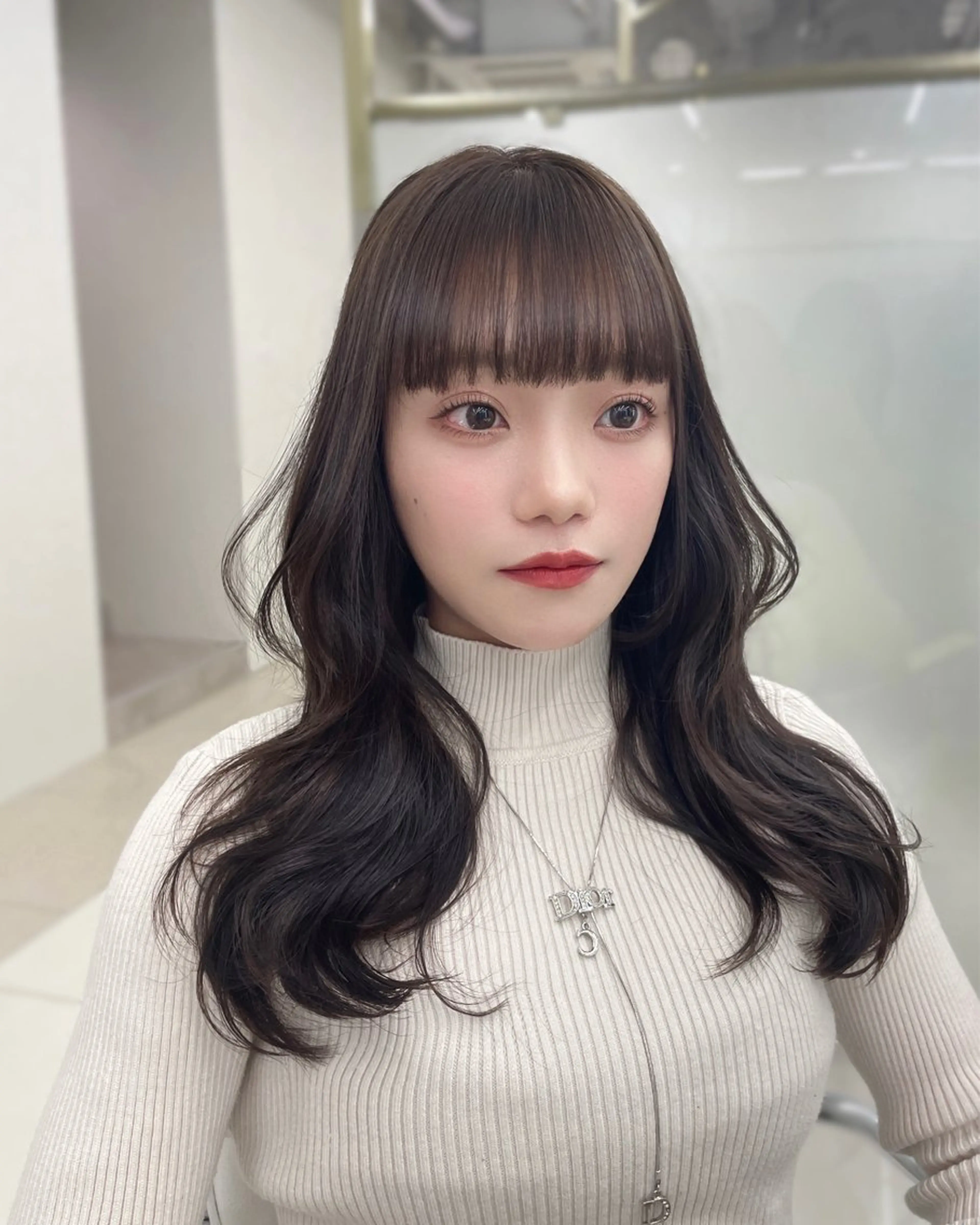 セミロング 小顔カット トリートメント ヘアカラー トリートメント 透明感カラー/銀座 🖤かりん🖤COAのヘアスタイル