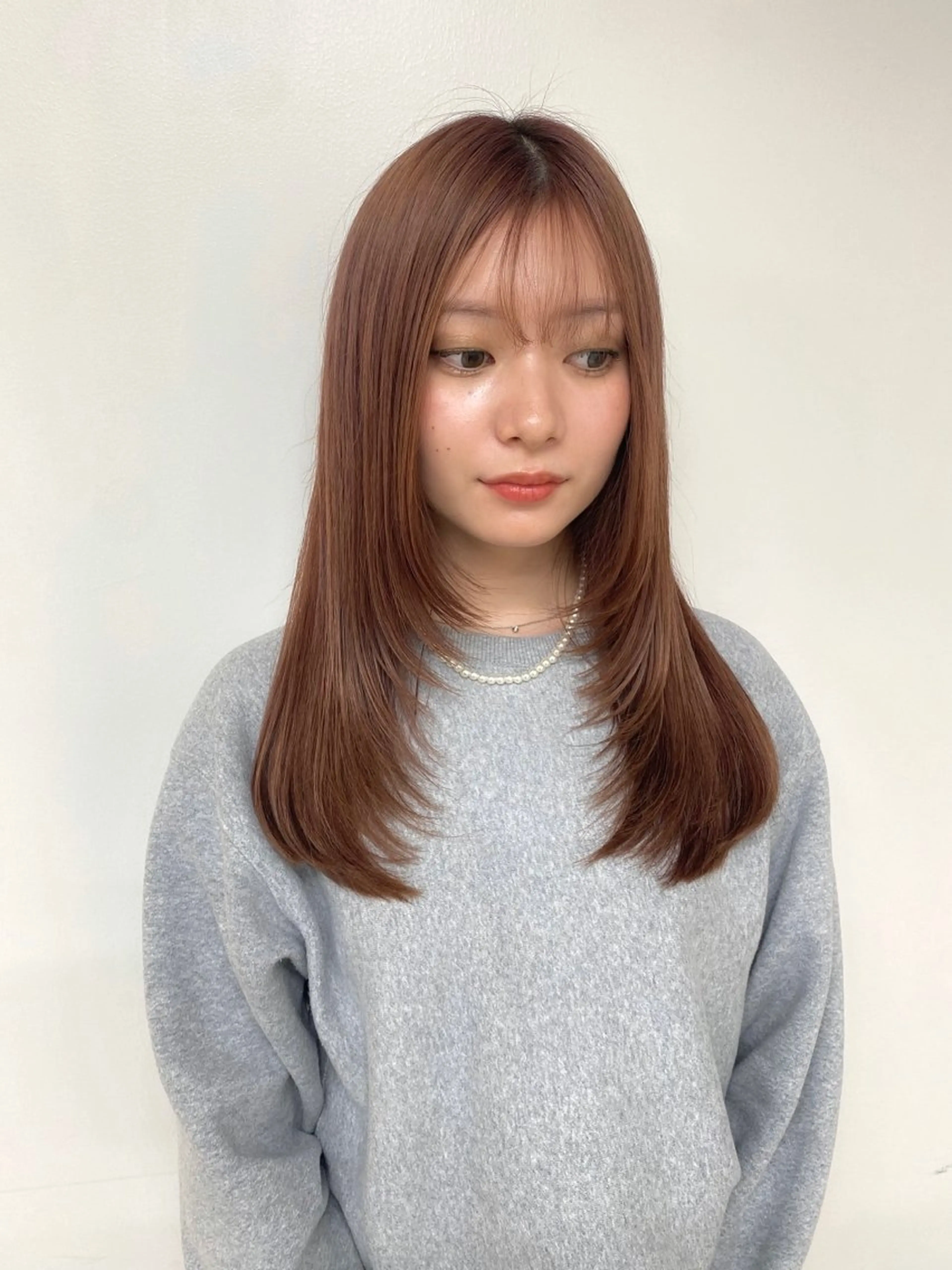 セミロング 顔まわりレイヤー 顔周りカット レイヤーカット HARUKA🍒 tocca天王寺のヘアスタイル