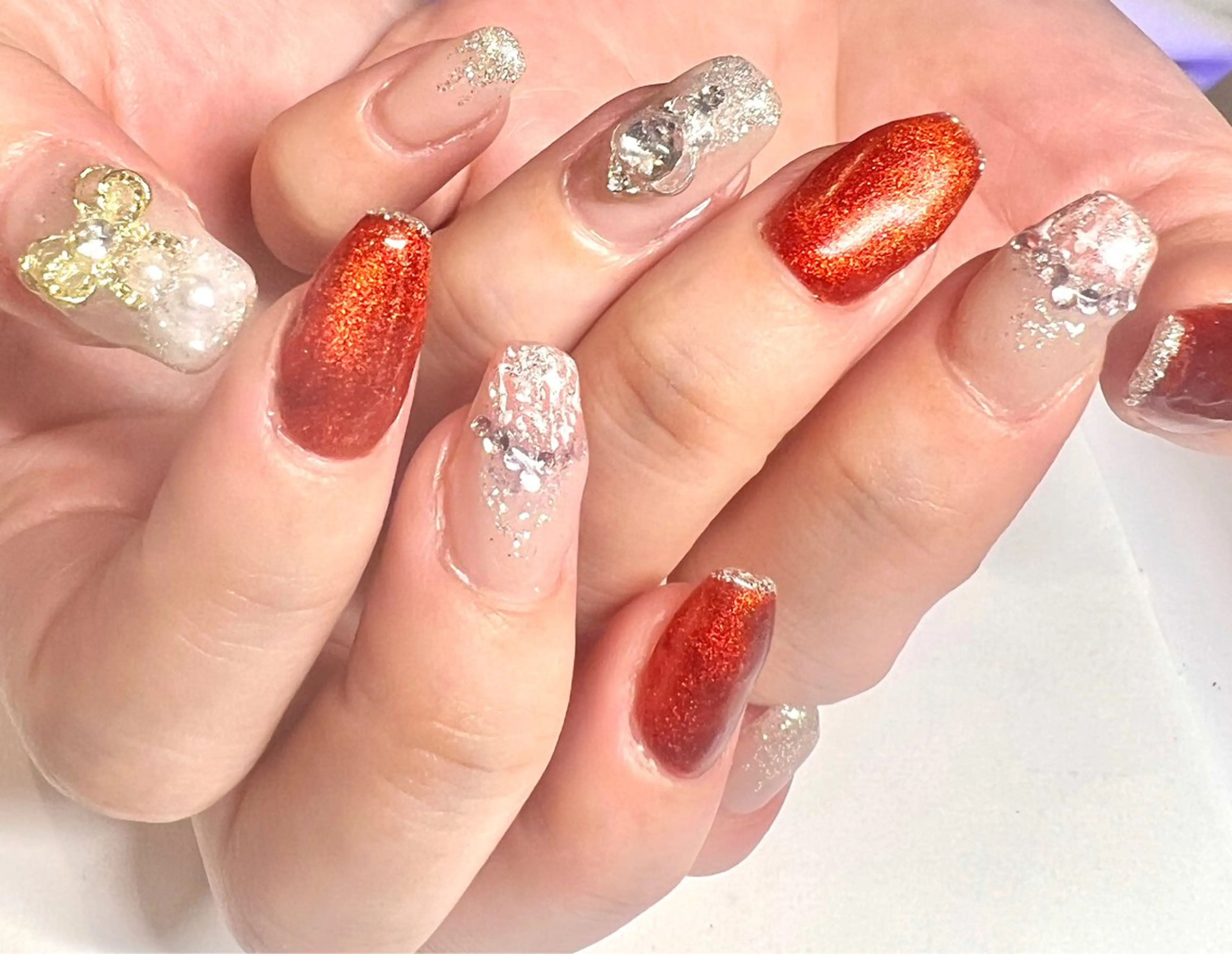 ミディアム クリスマス ハンドネイル Nail Salon midnightのネイルデザイン