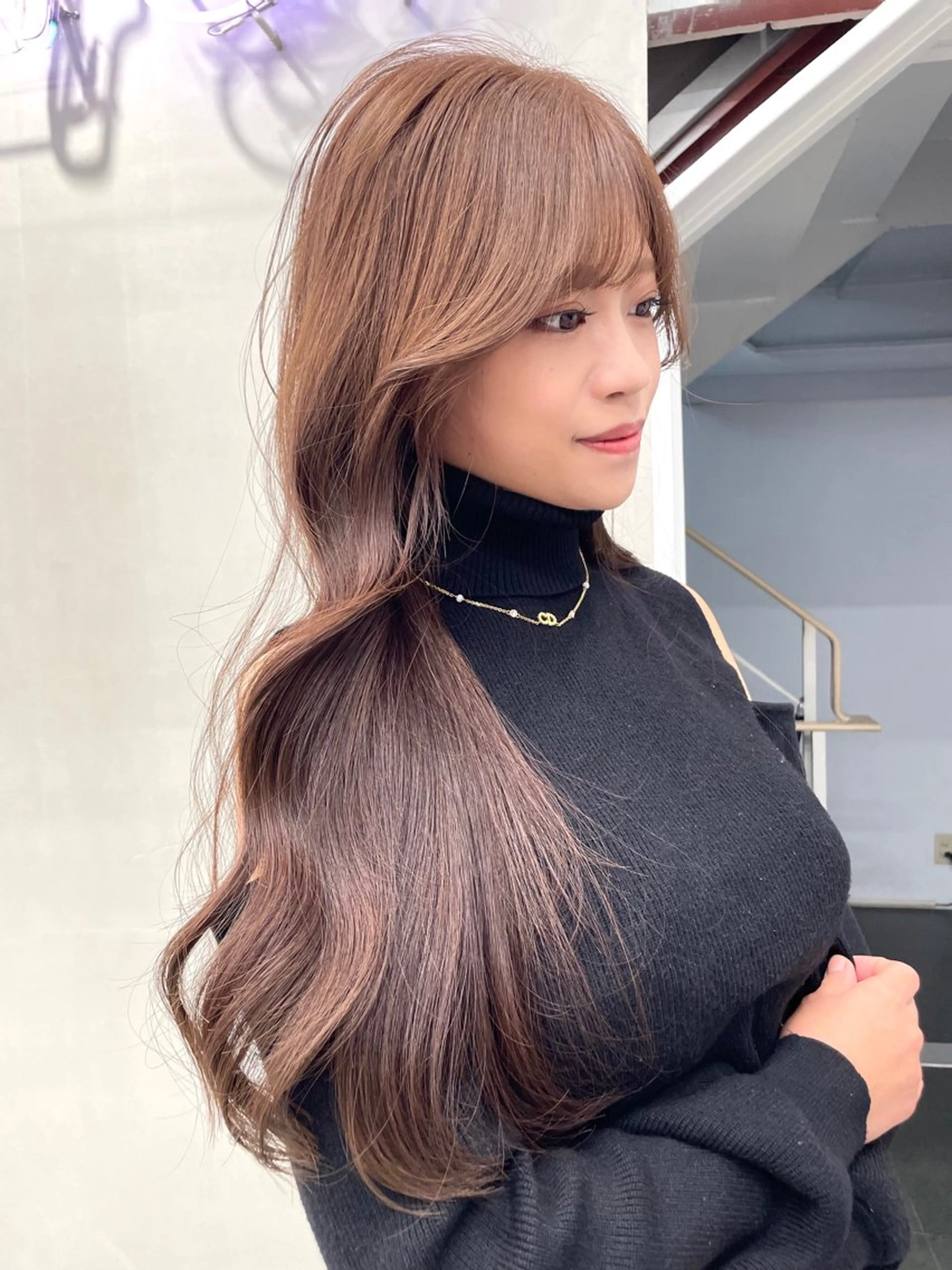 ロング カラー ヘアアレンジ 透明感カラー 韓国風ヘア レイヤーカット the path shogo🌻のヘアスタイル