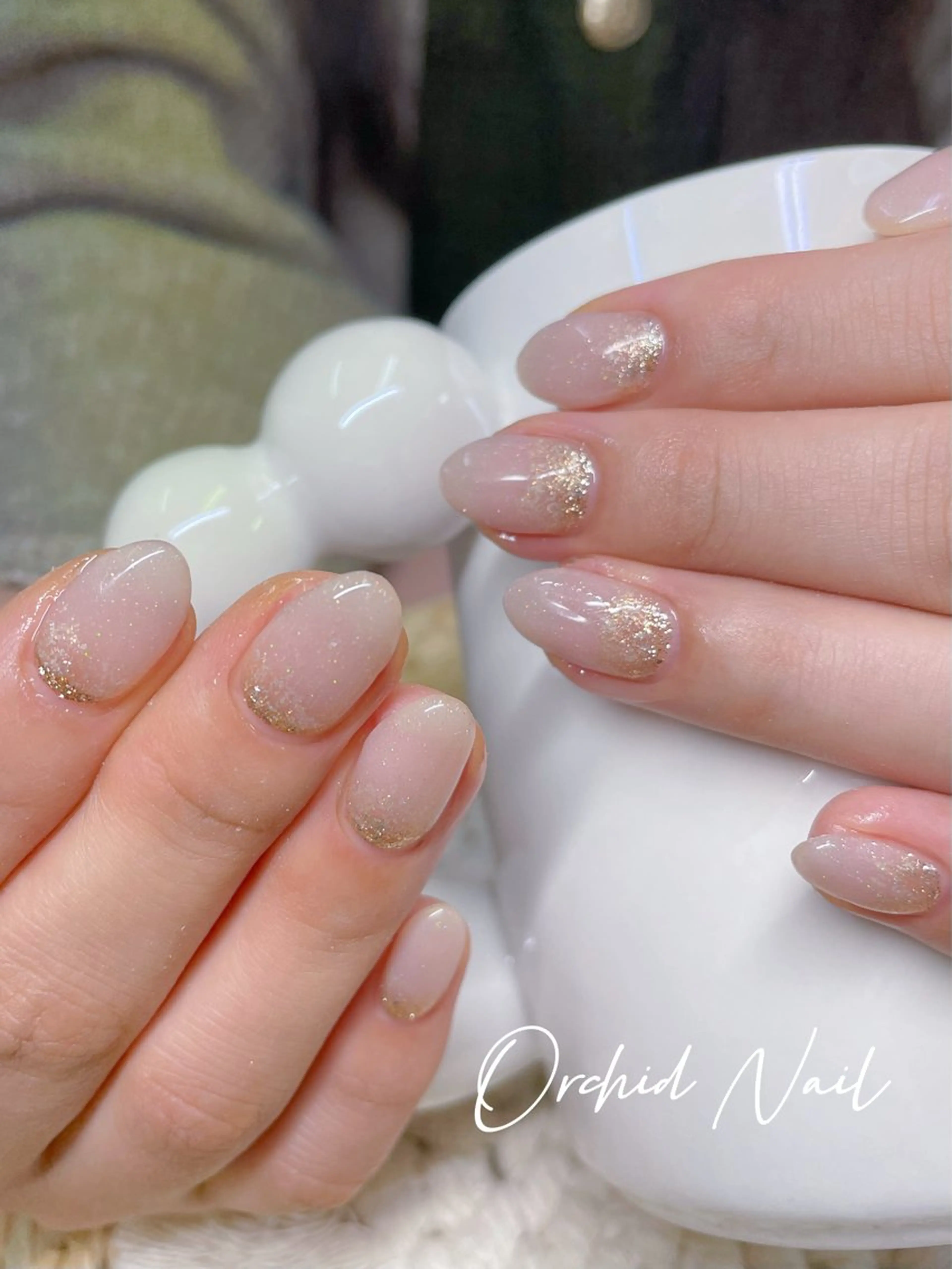 ネイル グラデーション ラメ(グリッター) ラメグラデーション ハンドネイル Orchid Nailのネイルデザイン
