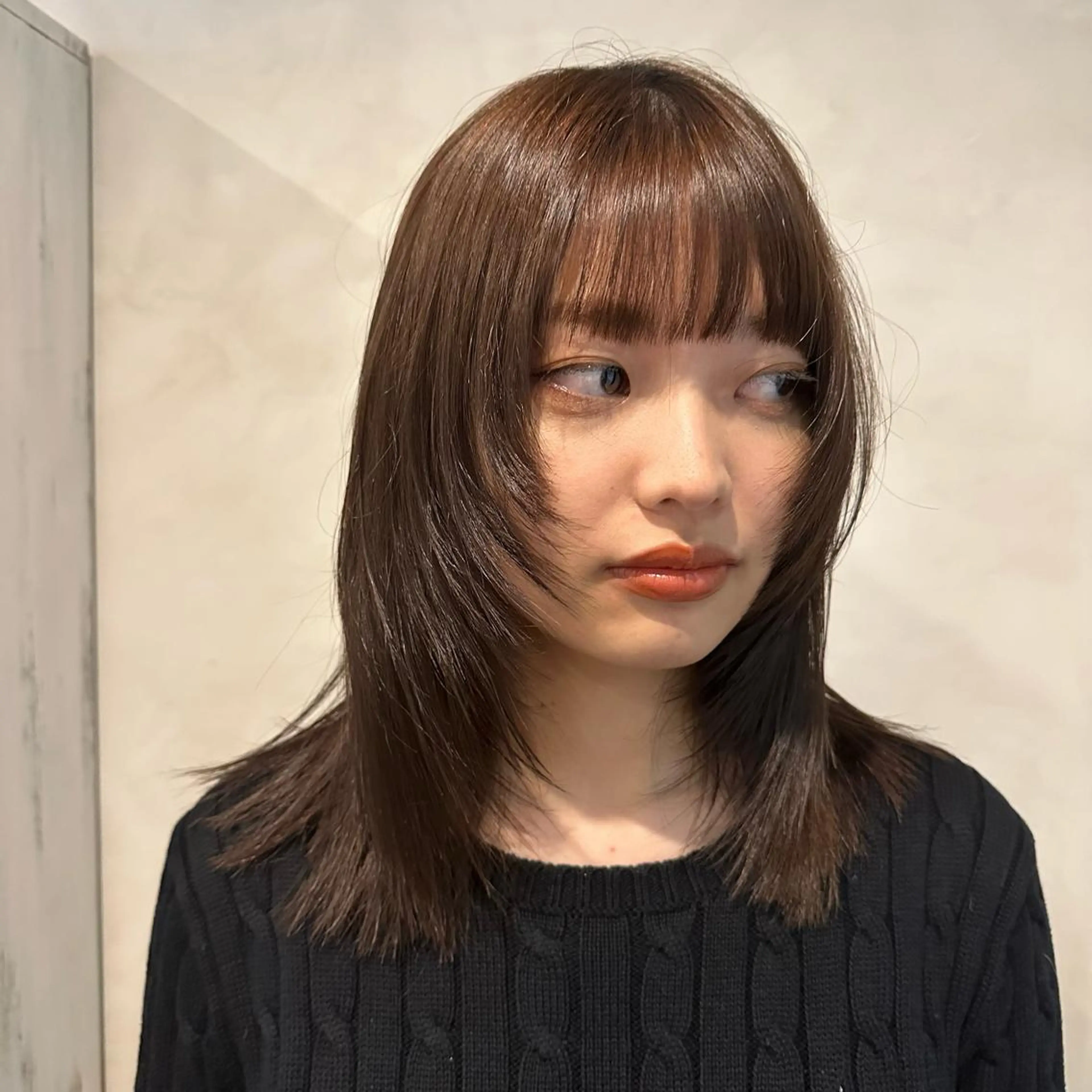 ミディアム レイヤーカット カット Aust hair Stella新宿所属・Yuki☺︎パーマ レイヤーカットウルフのヘアスタイル