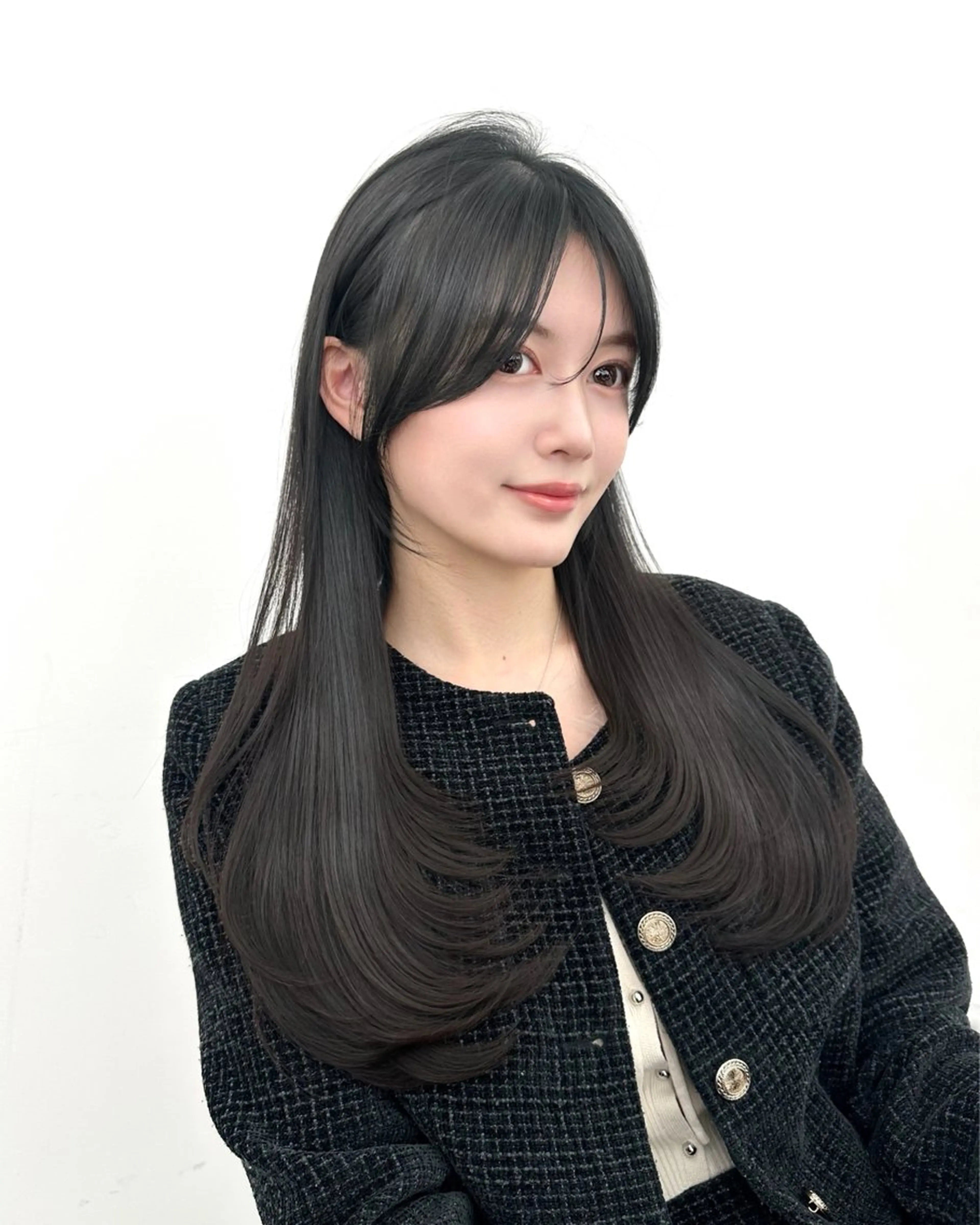 ロング カラー 顔周りカット サイドバング 小顔カット カット ヘアカラー トリートメント 🇰🇷韓国風くびれ ヘア🇰🇷中村優大のヘアスタイル