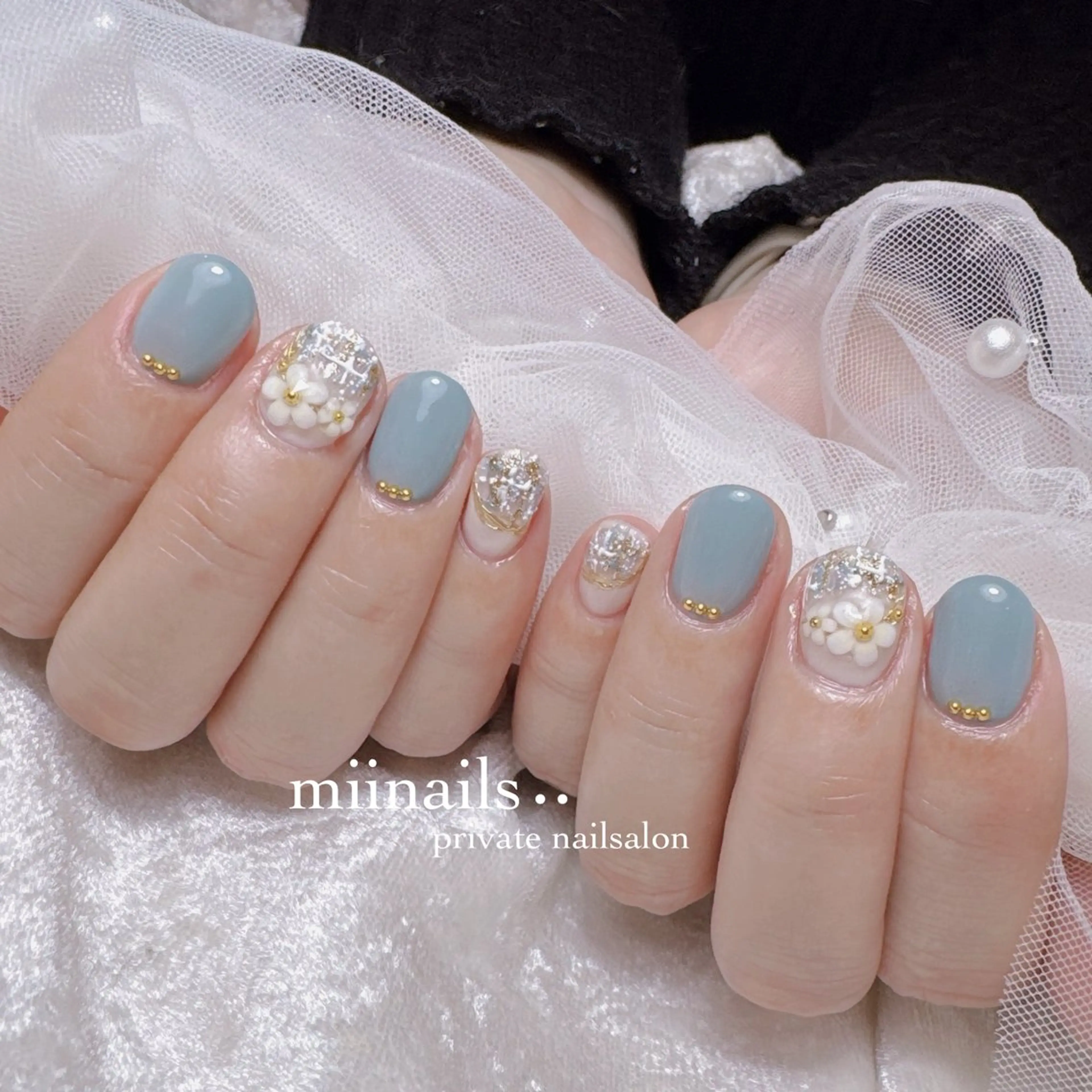 ネイル 韓国ネイル マグネットネイル ワンホンネイル ハンドネイル nailsalon miinailsのネイルデザイン